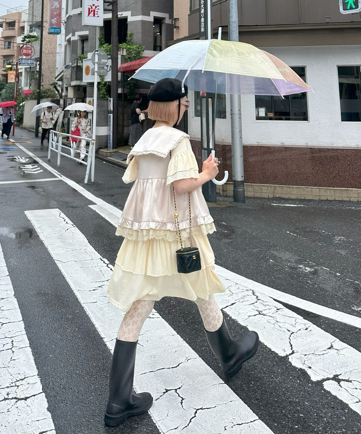 【復刻！】半袖になったフリフリカットワンピ【オフホワイト】