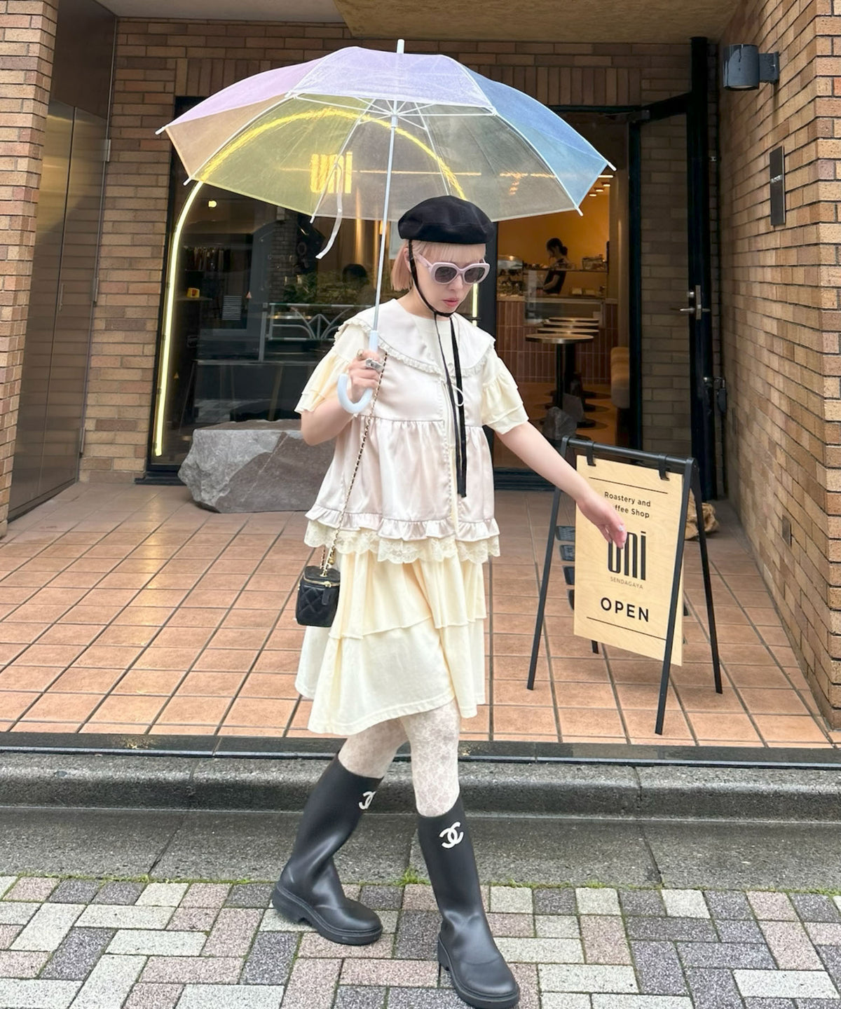【復刻！】半袖になったフリフリカットワンピ【オフホワイト】