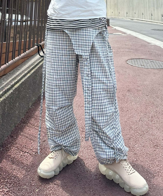 チェックタックタックパラシュートパンツ【オフホワイト】