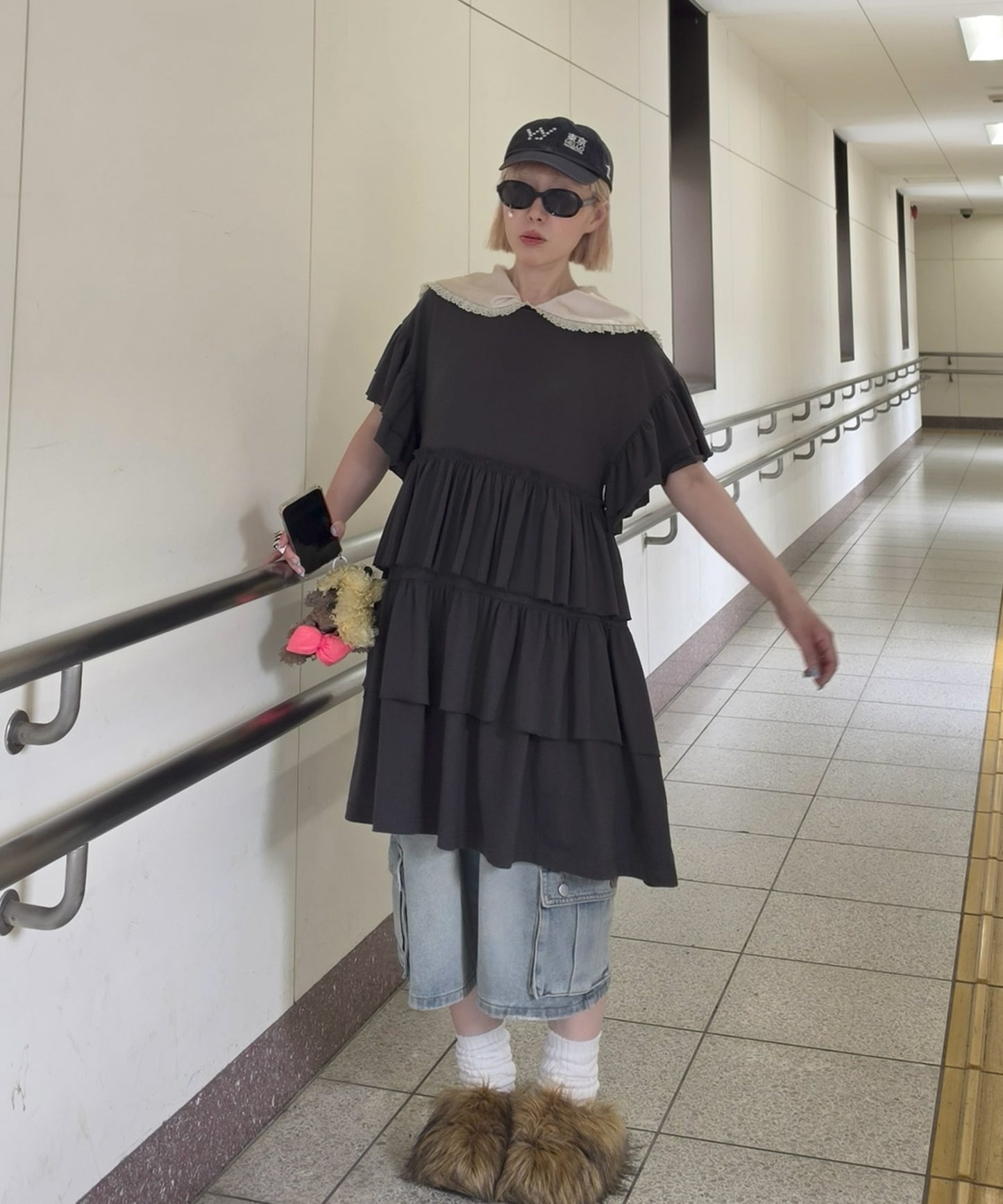 【復刻！】半袖になったフリフリカットワンピ【スミクロ】