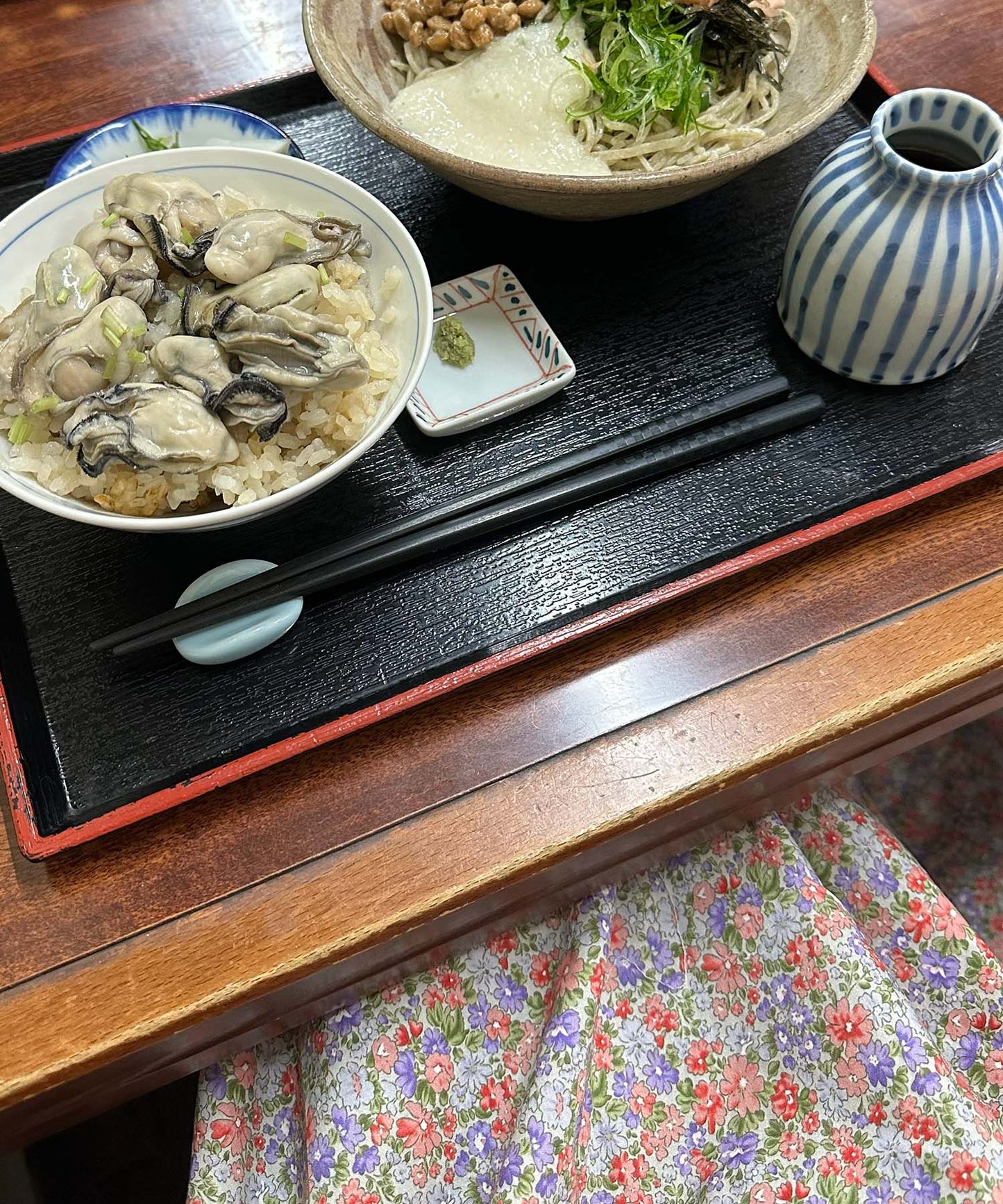 古着っぽワンピ【サックスブルー】