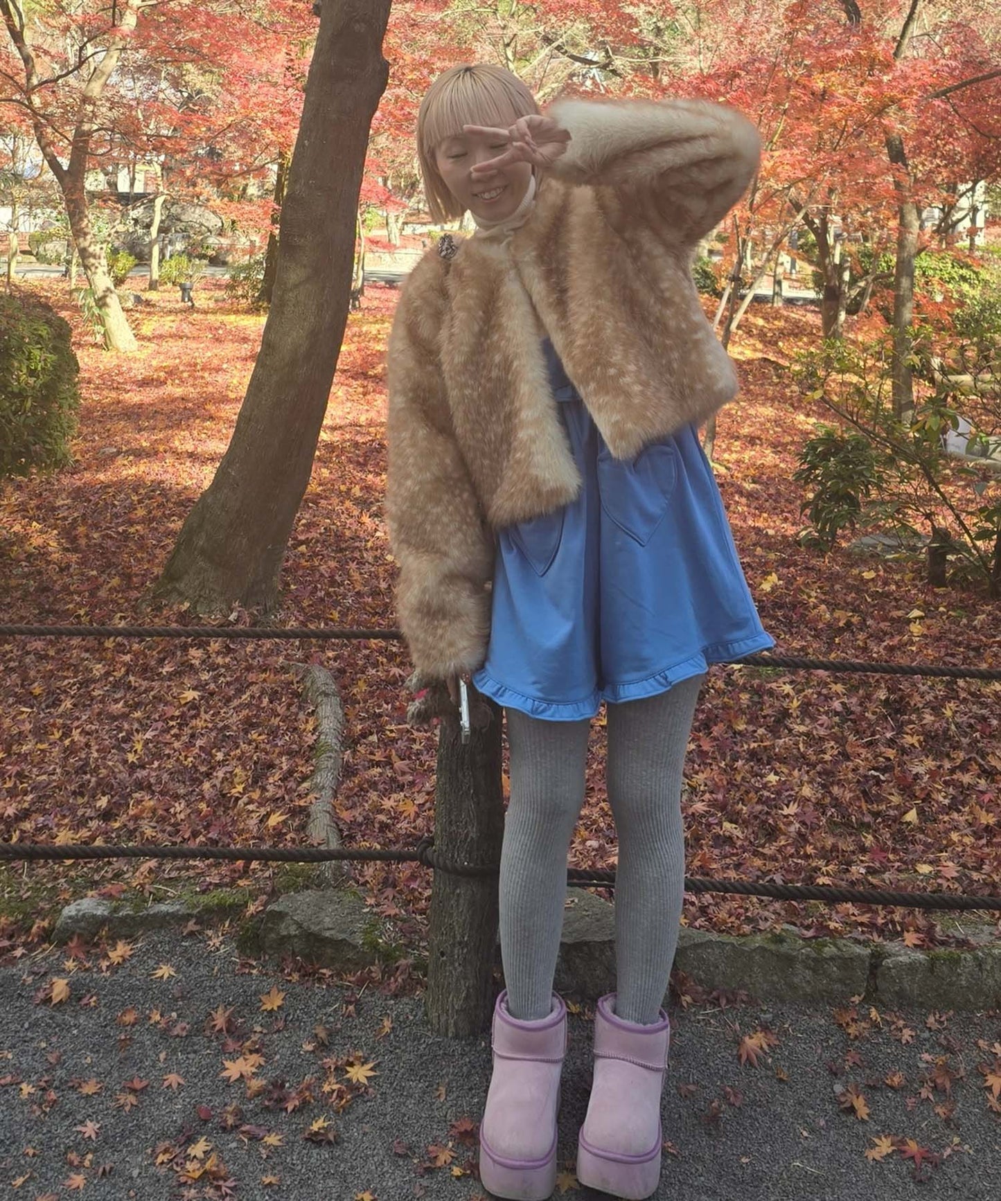 ハートポケサロペ【ブルー】