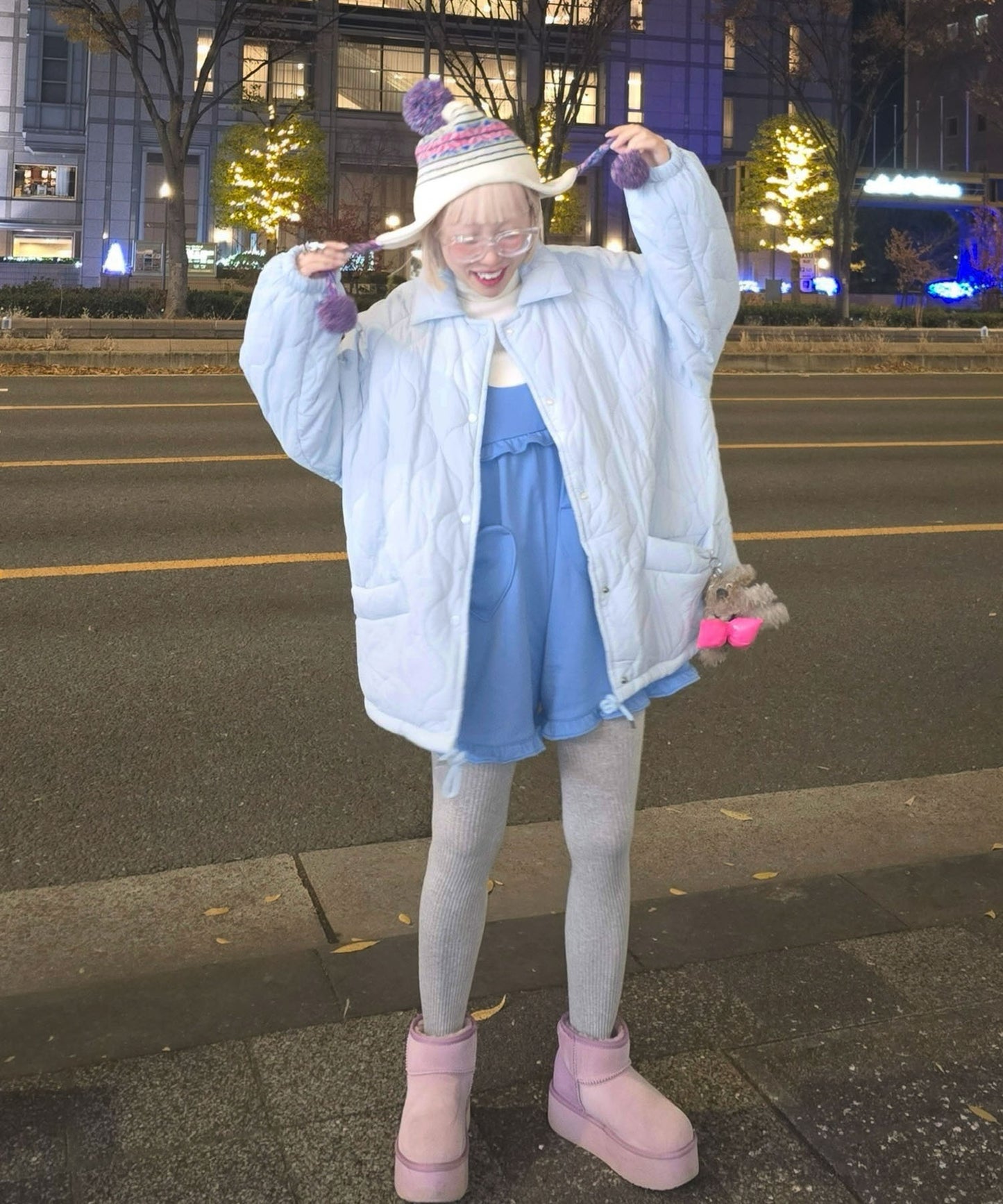 ハートポケサロペ【ブルー】