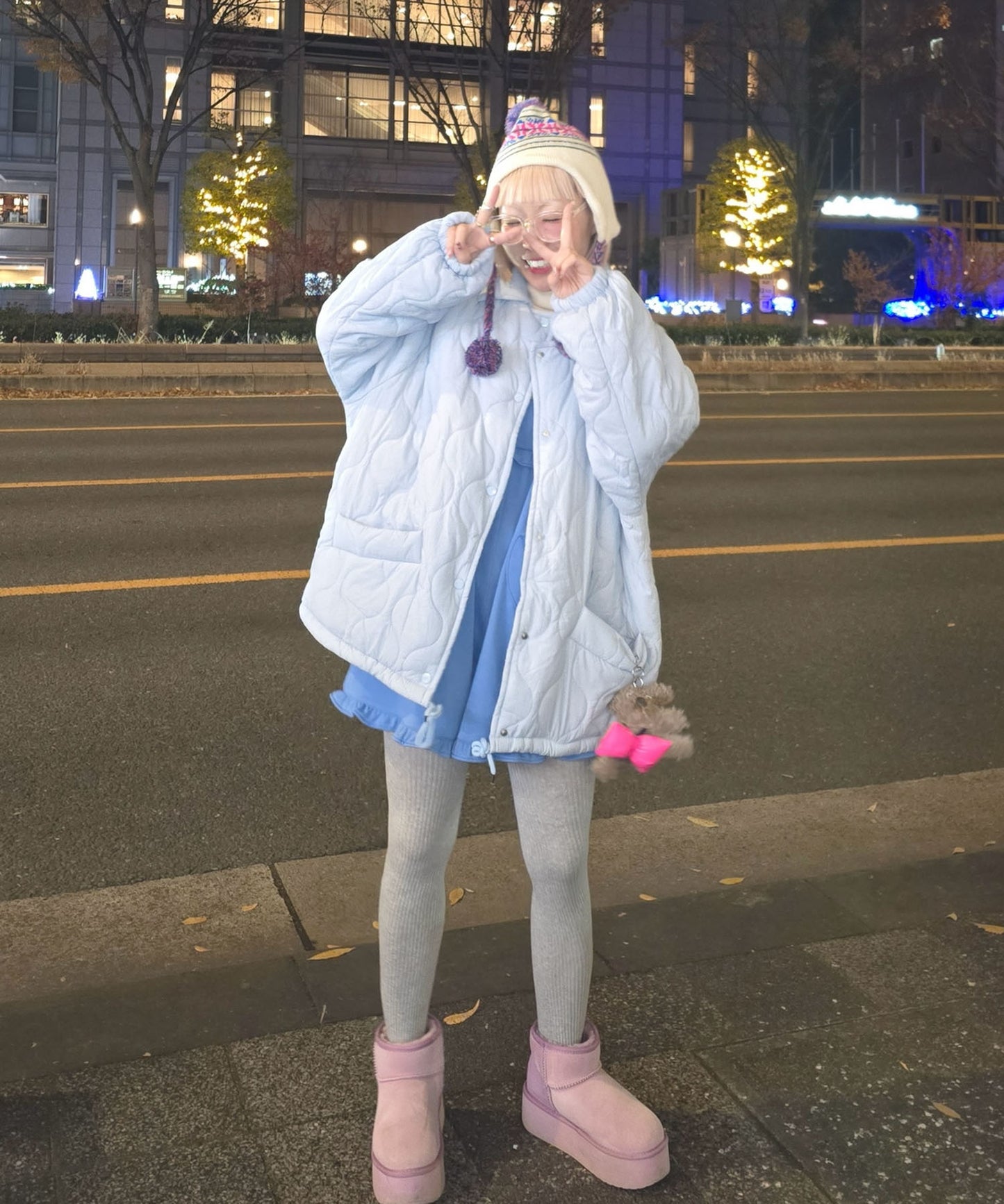 ハートポケサロペ【ブルー】