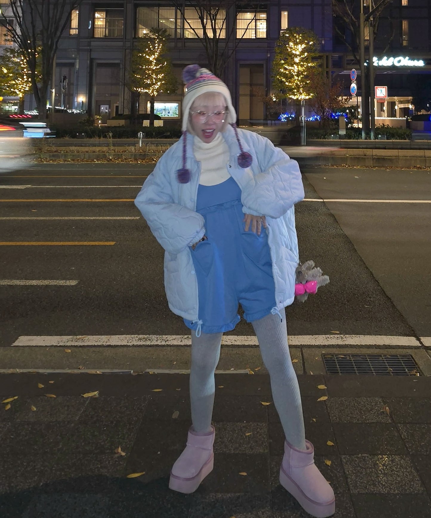 ハートポケサロペ【ブルー】