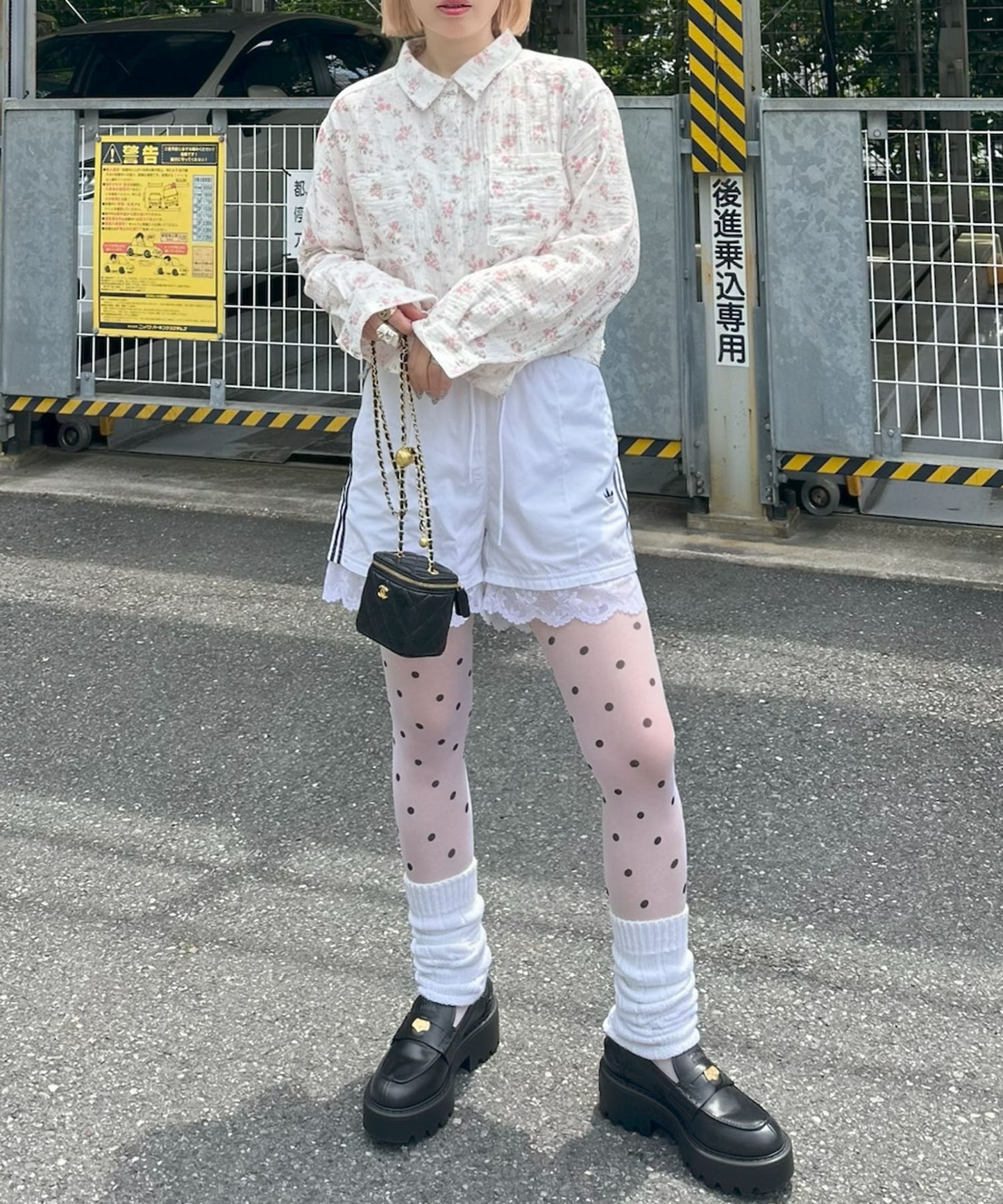 ガーゼ花柄シャツ【オフホワイト】