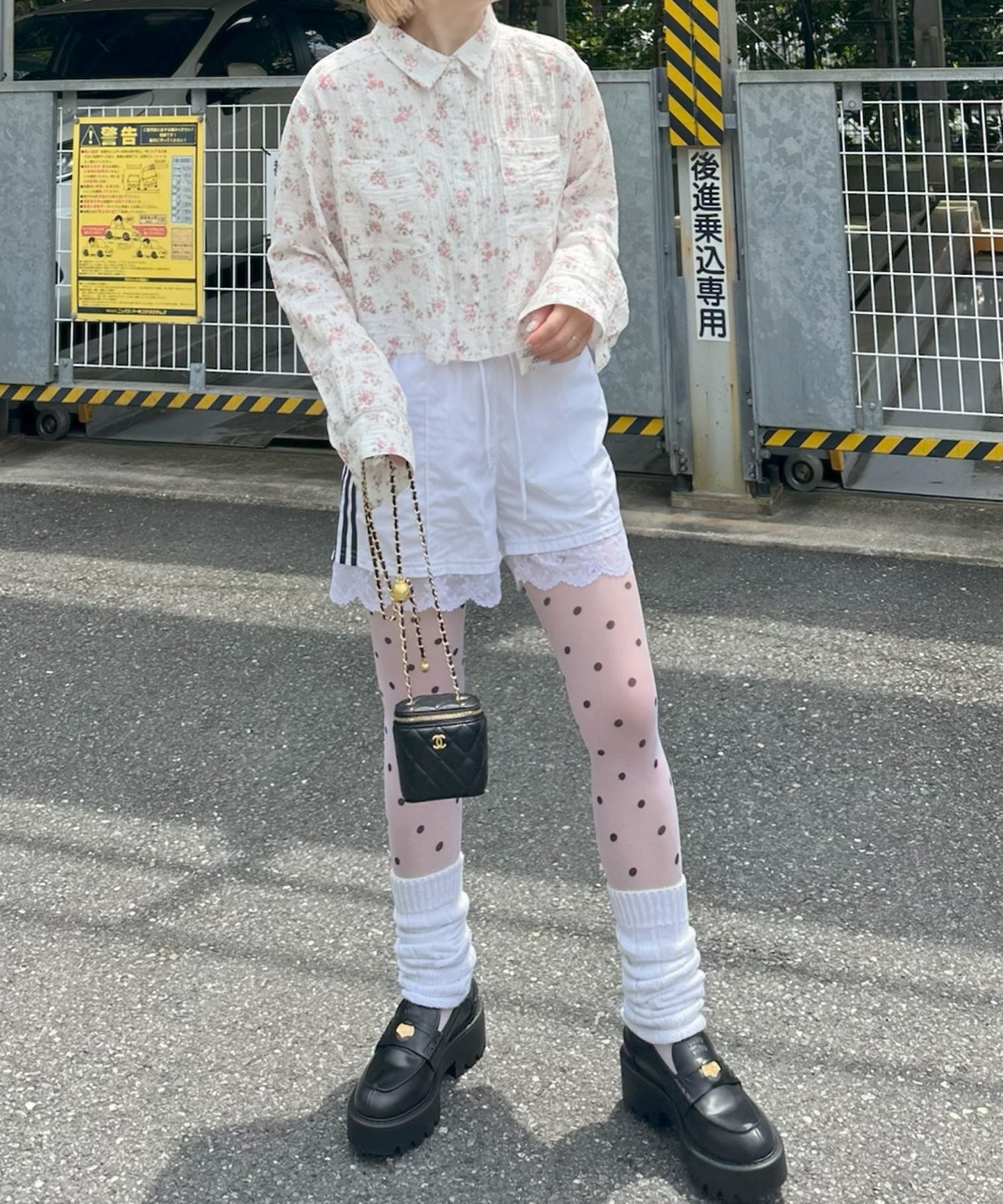 ガーゼ花柄シャツ【オフホワイト】