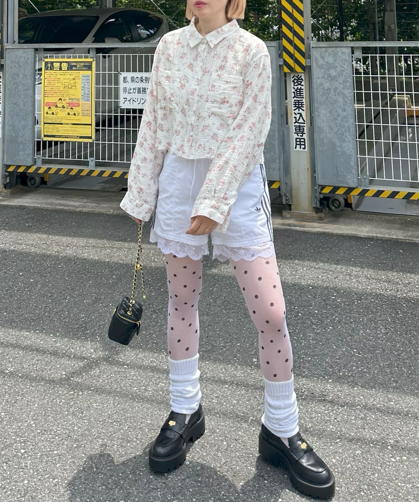 ガーゼ花柄シャツ【オフホワイト】