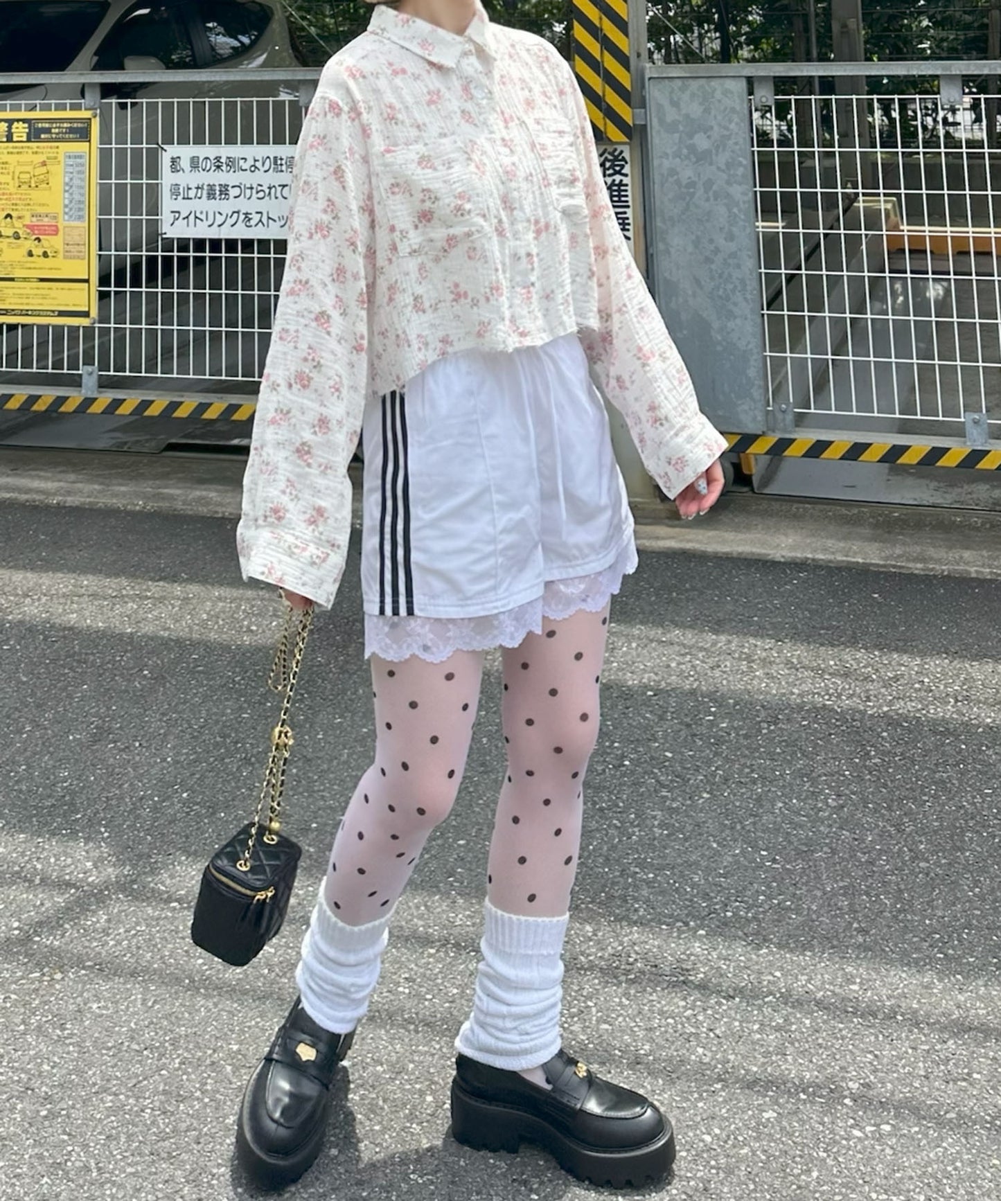 ガーゼ花柄シャツ【オフホワイト】