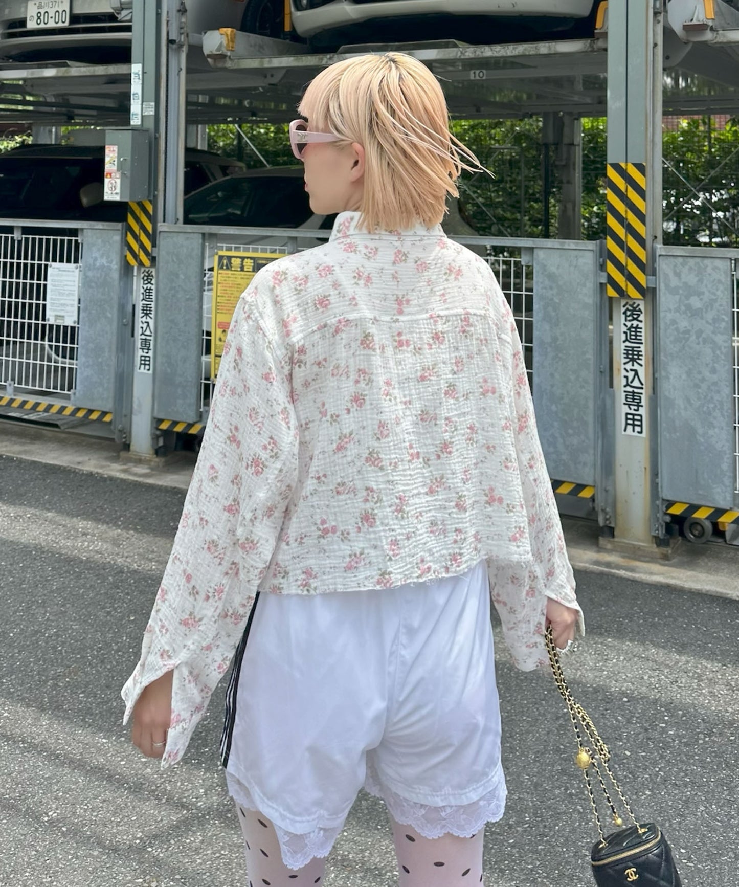 ガーゼ花柄シャツ【オフホワイト】