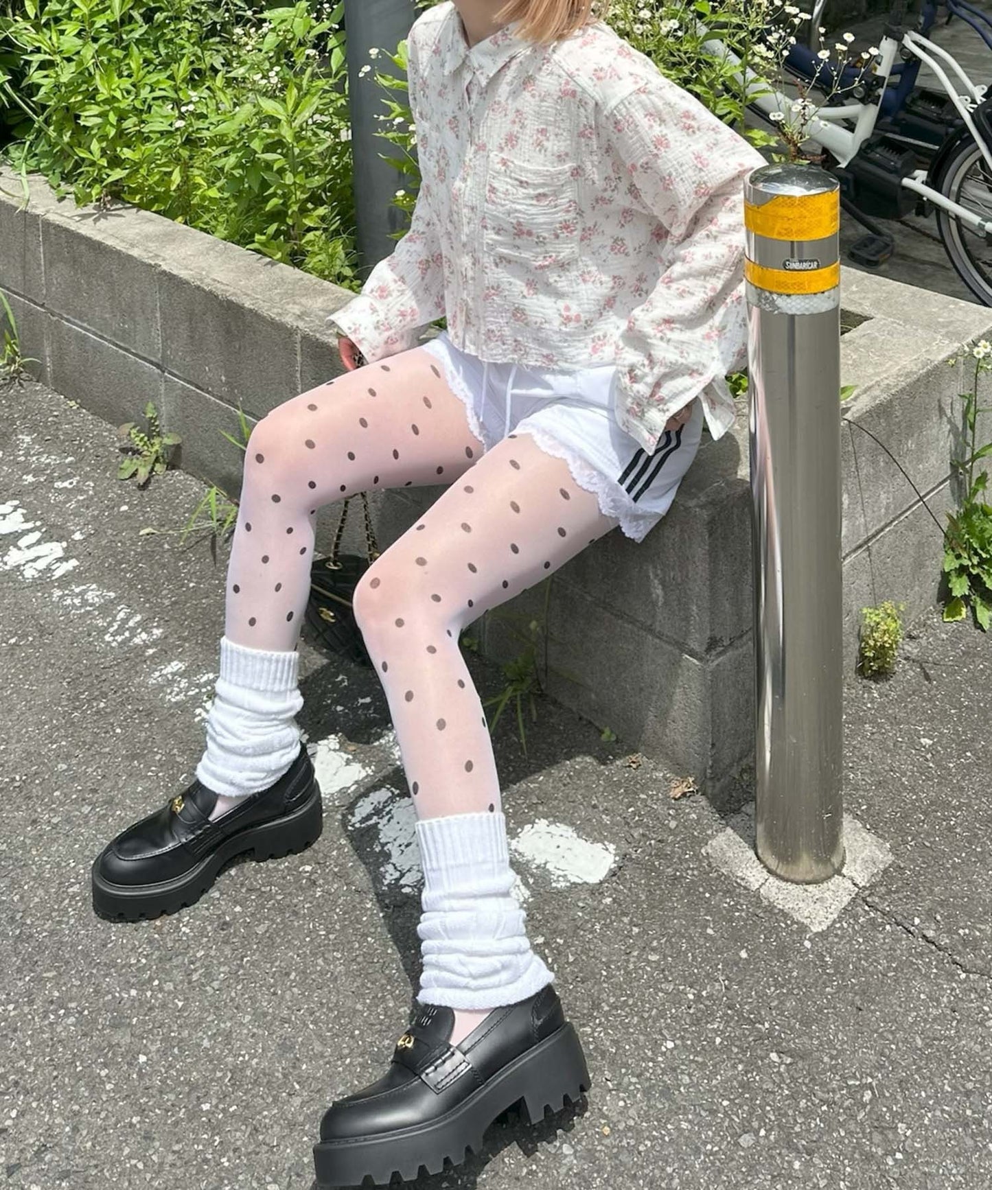 ガーゼ花柄シャツ【オフホワイト】