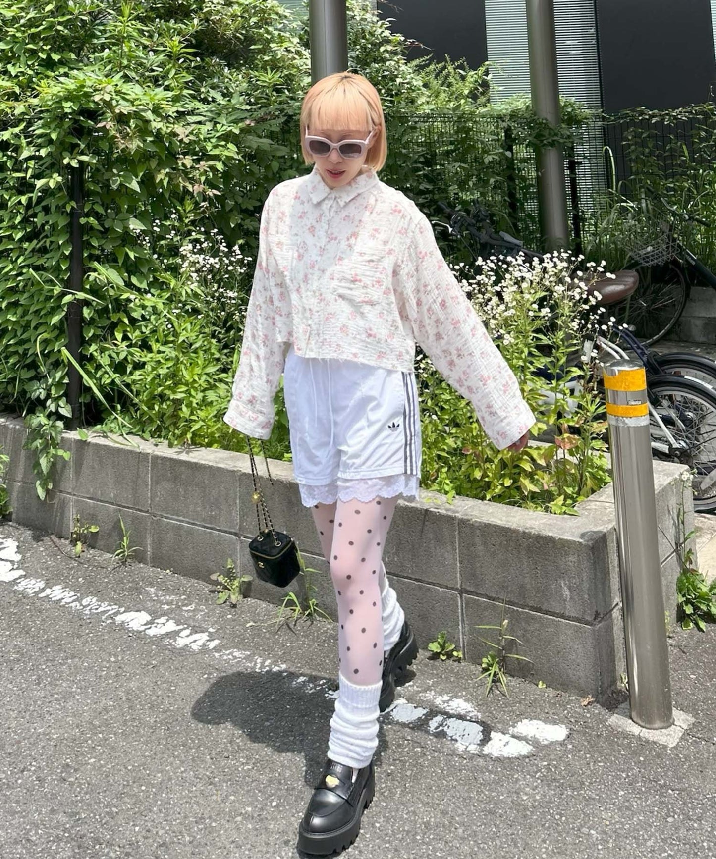 ガーゼ花柄シャツ【オフホワイト】