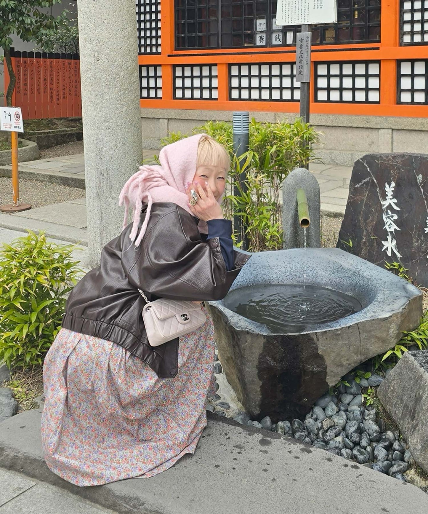 古着っぽワンピ【サックスブルー】