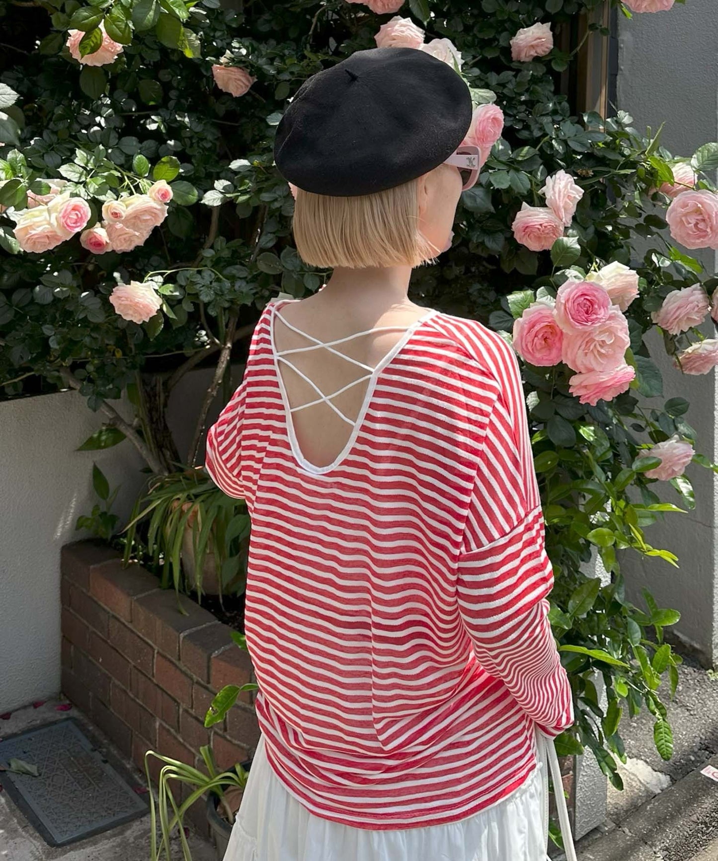 バックレースアップシアーＴ【レッド】