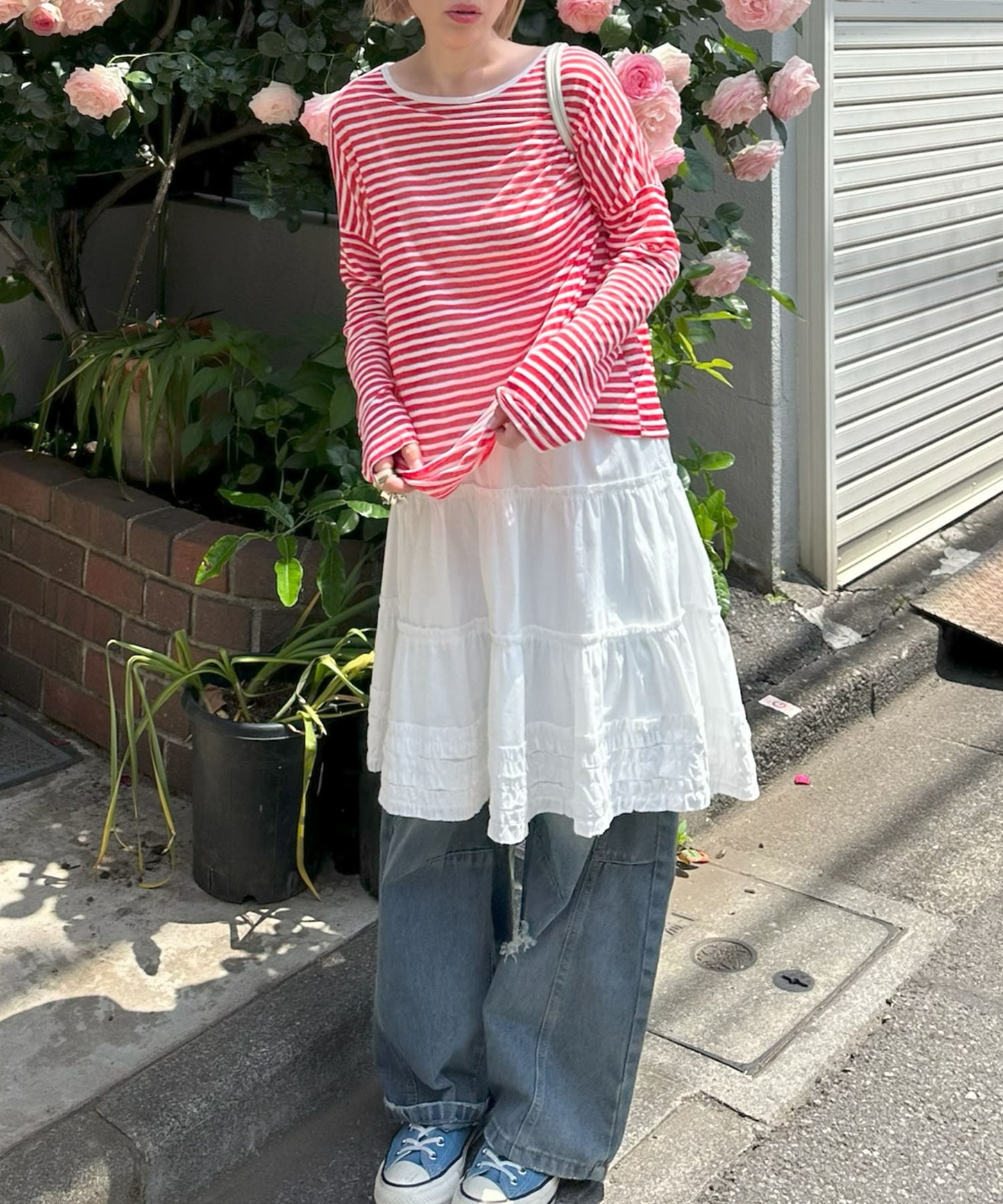 バックレースアップシアーＴ【レッド】