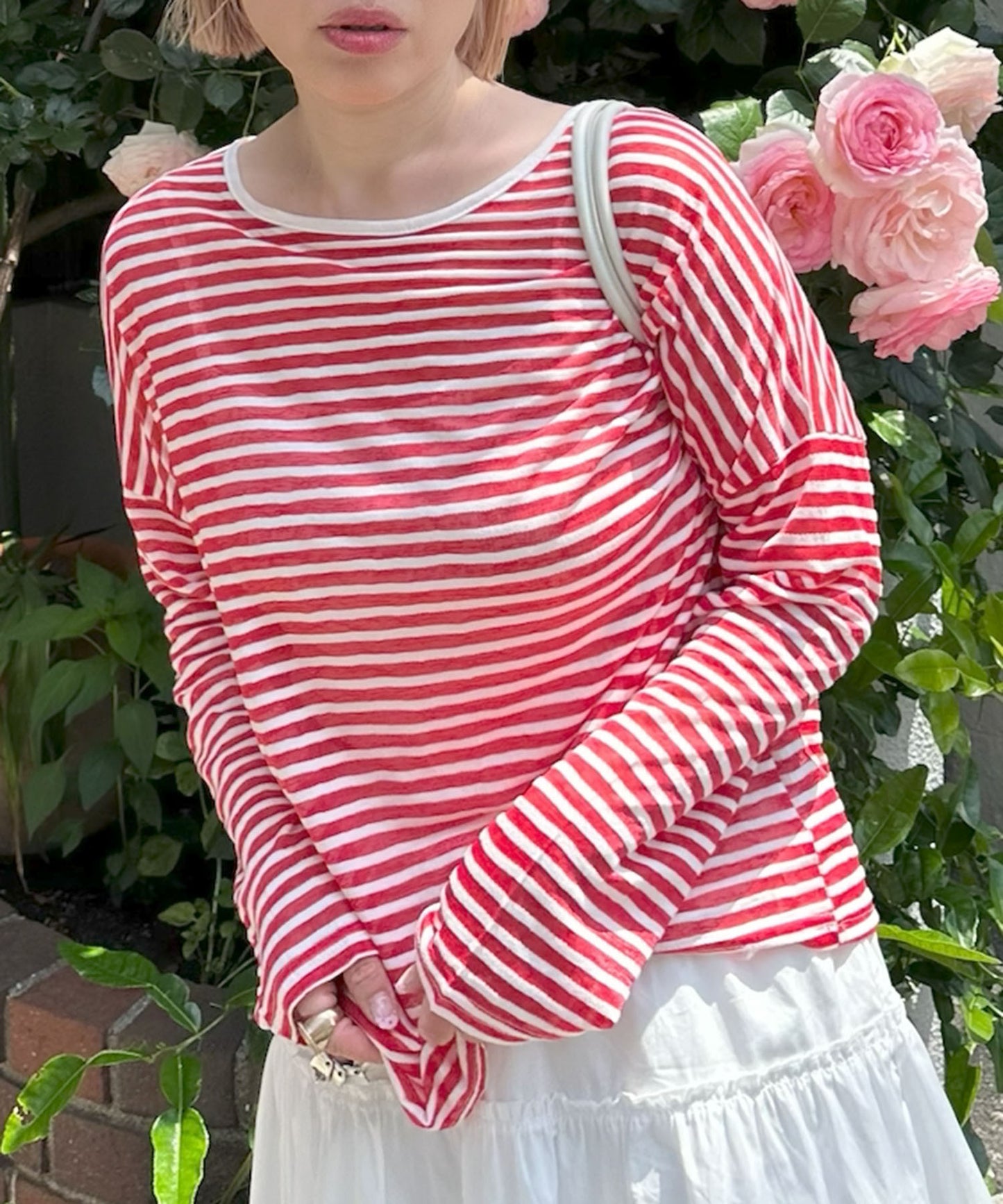バックレースアップシアーＴ【レッド】