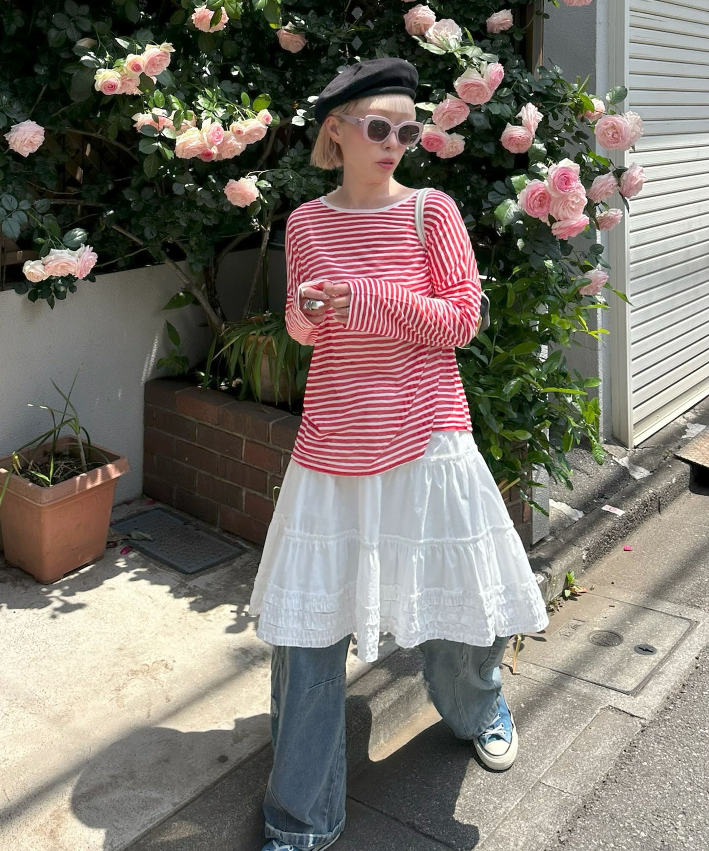 バックレースアップシアーＴ【レッド】