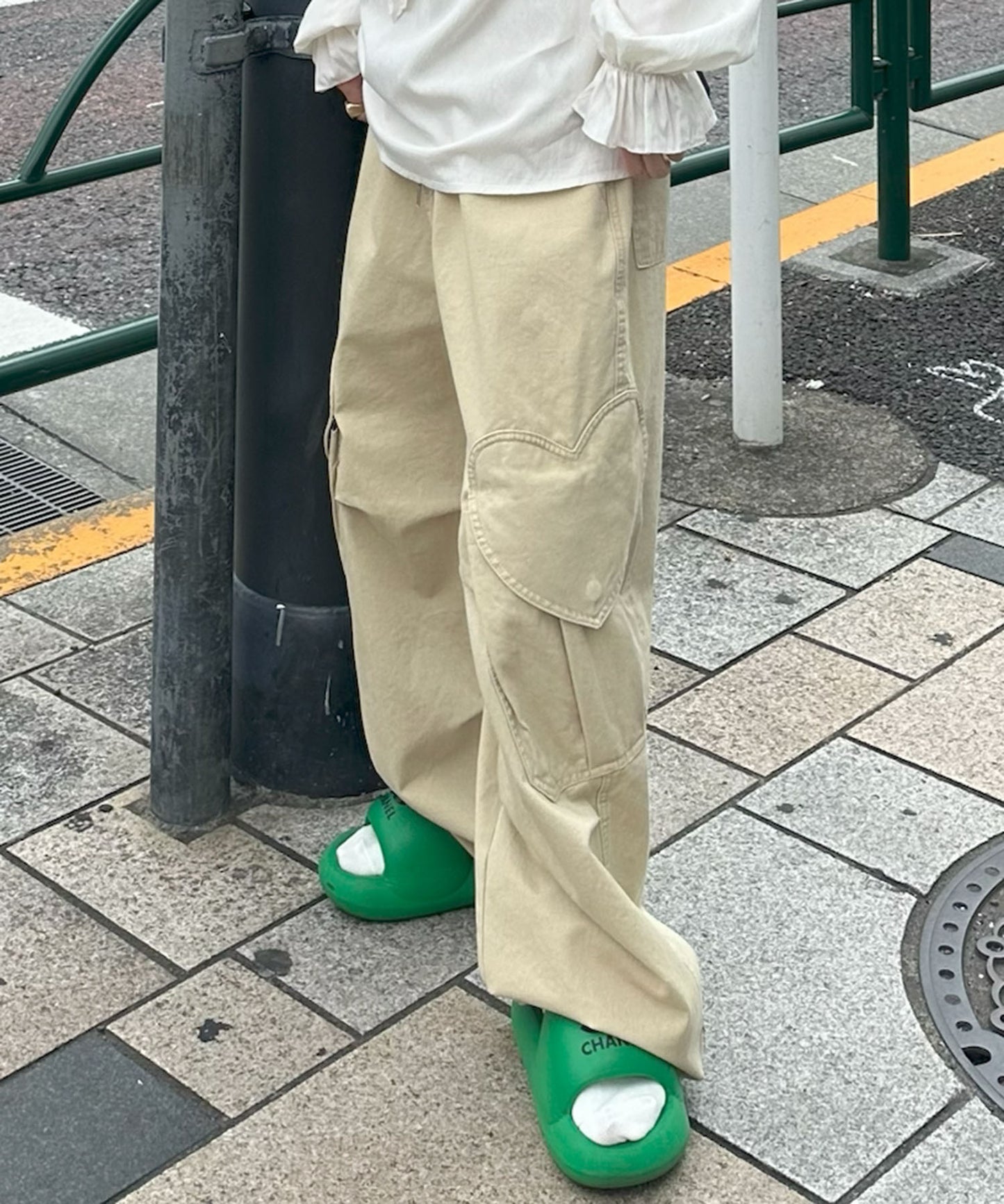 ハートポケカーゴパンツ【ベージュ】