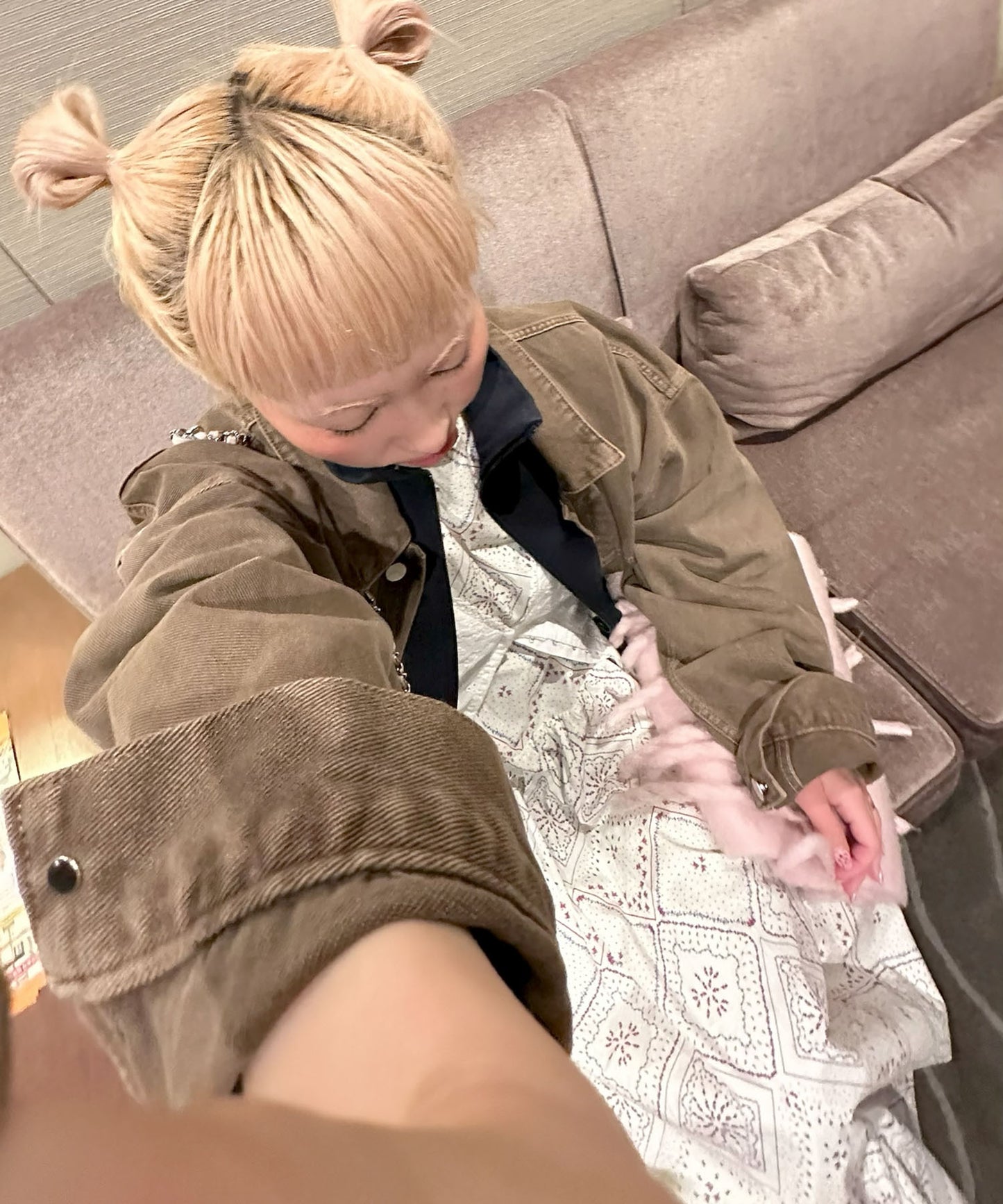 古着っぽワンピ【ホワイト系】