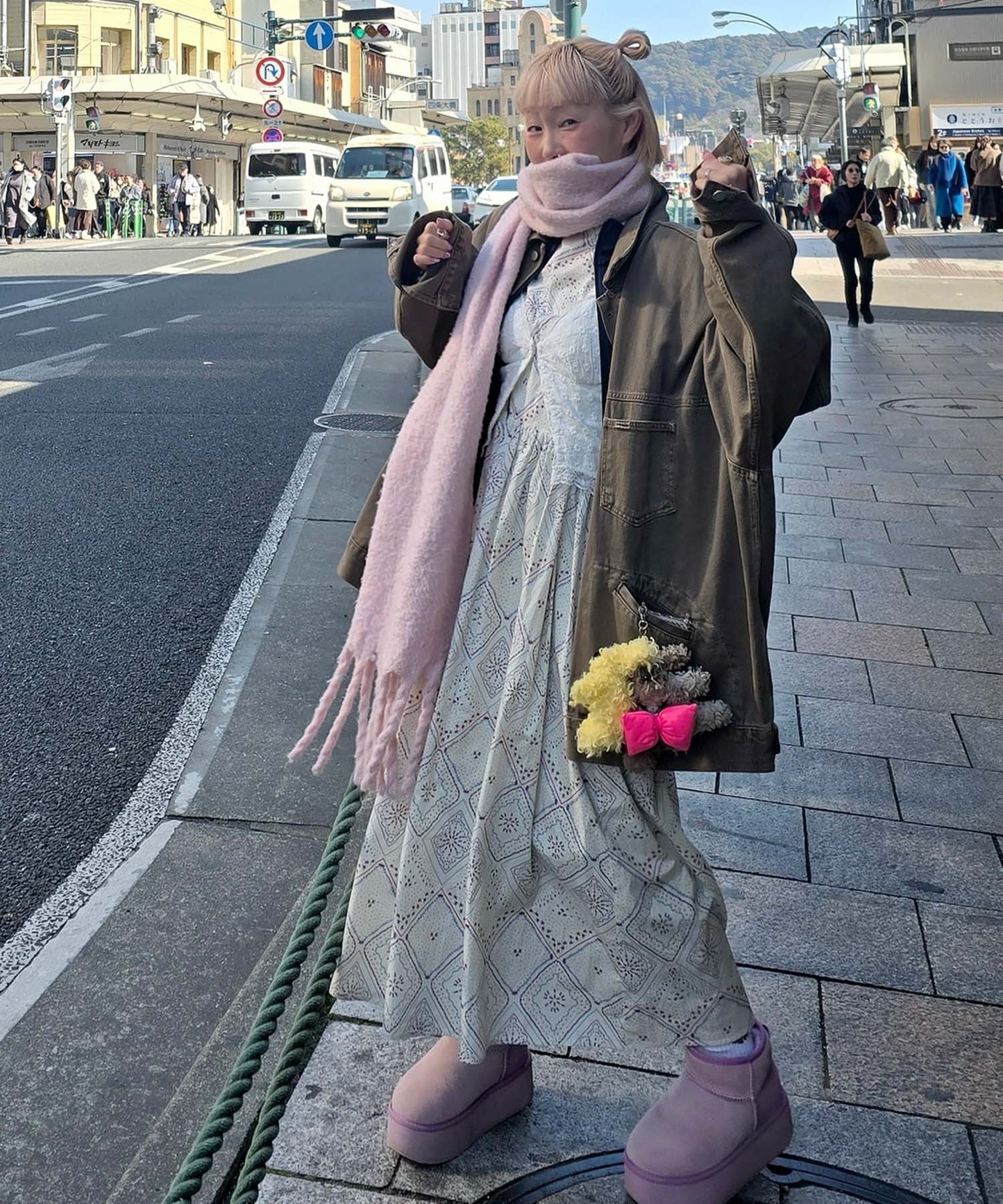 古着っぽワンピ【ホワイト系】