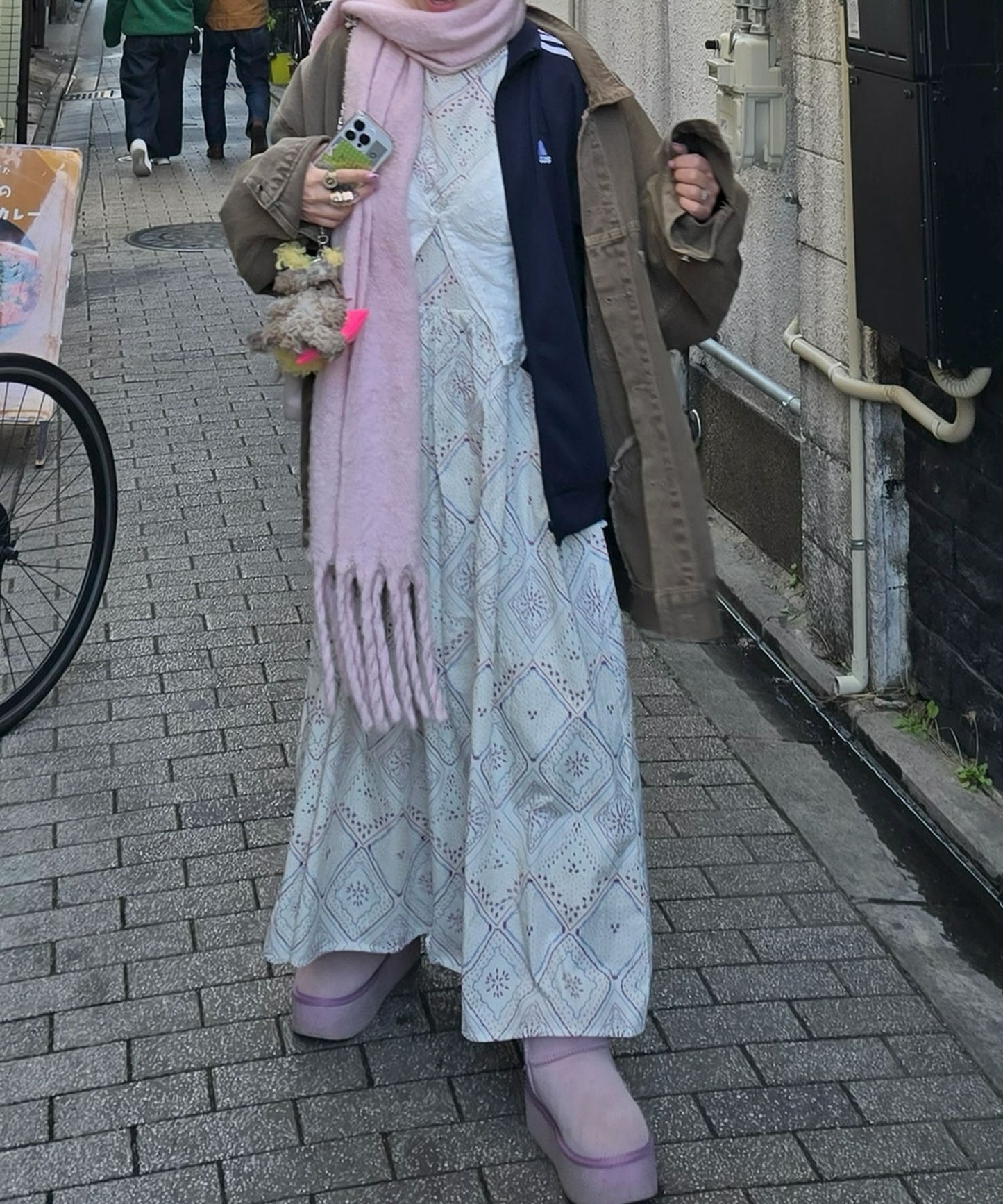 古着っぽワンピ【ホワイト系】