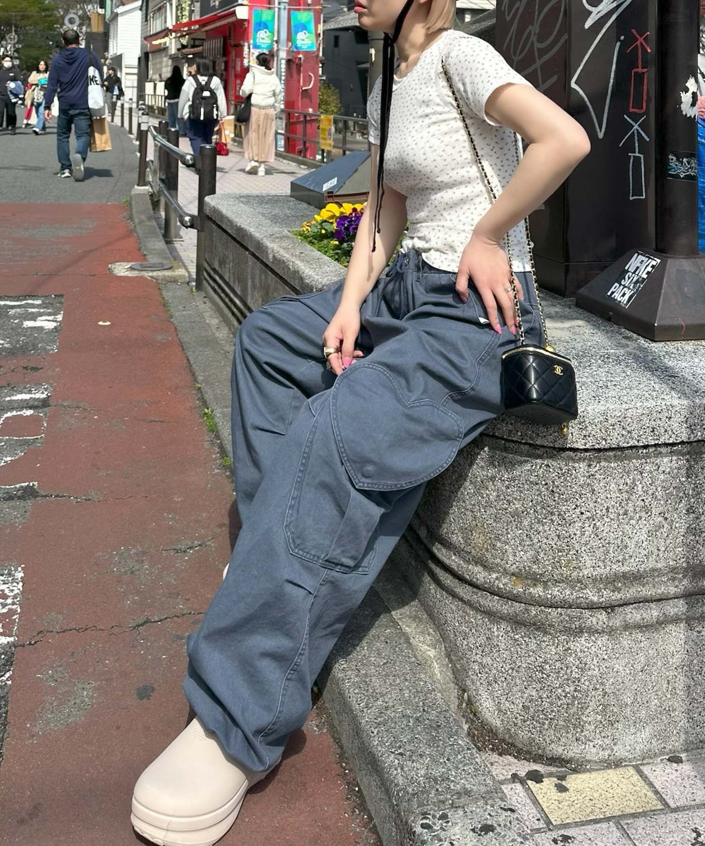 ハートポケカーゴパンツ【ネイビー】