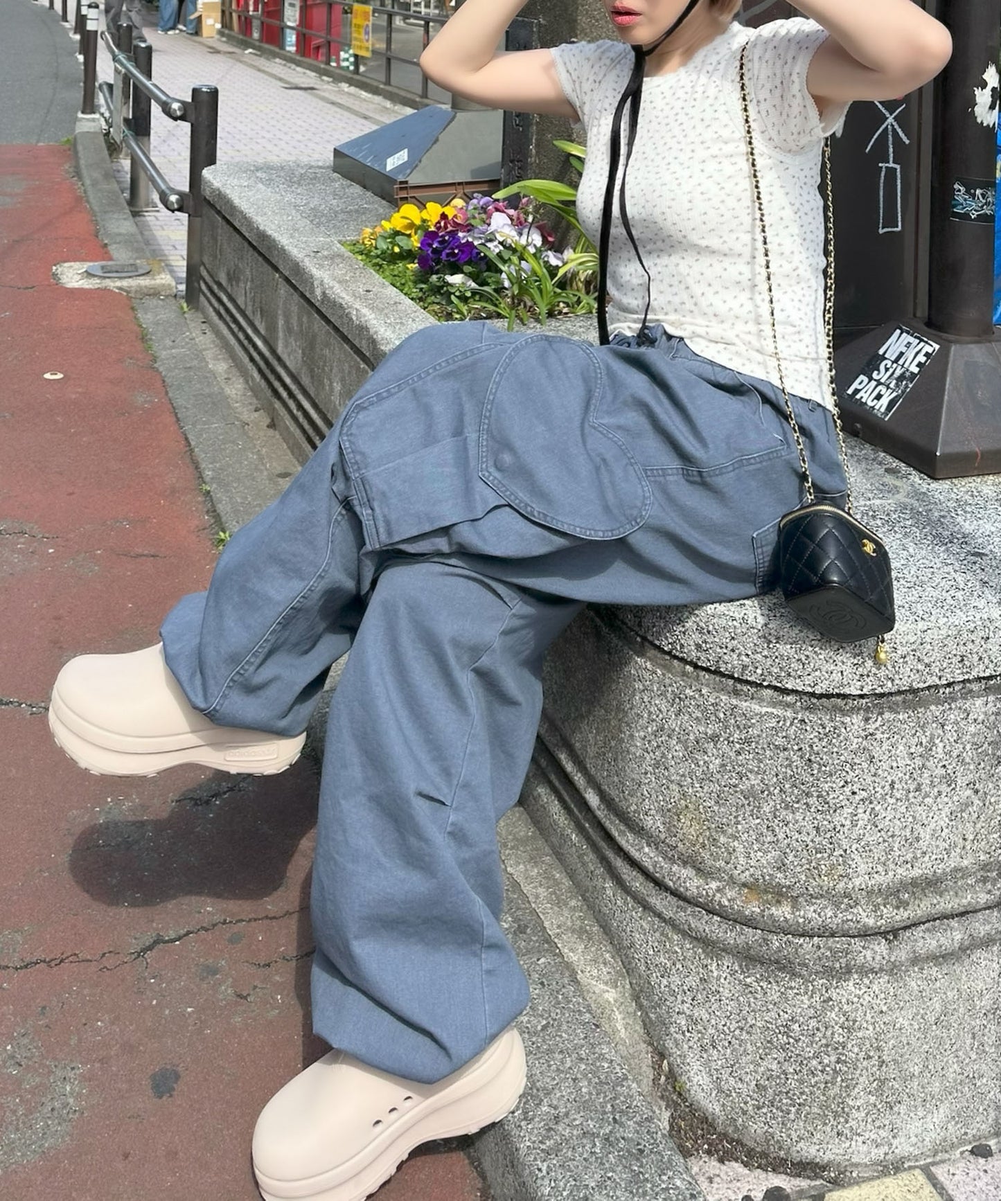 ハートポケカーゴパンツ【ネイビー】