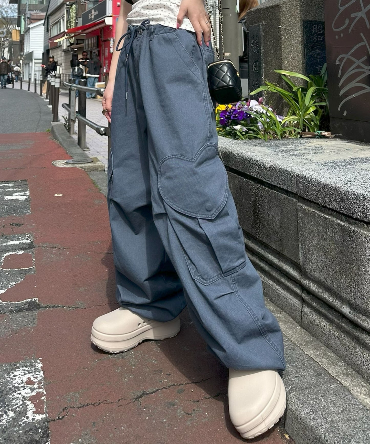 ハートポケカーゴパンツ【ネイビー】