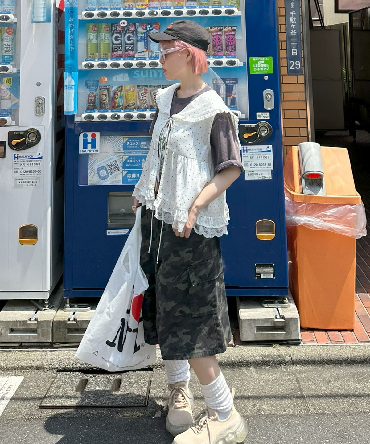 迷彩ゆるハーパン【カーキ】