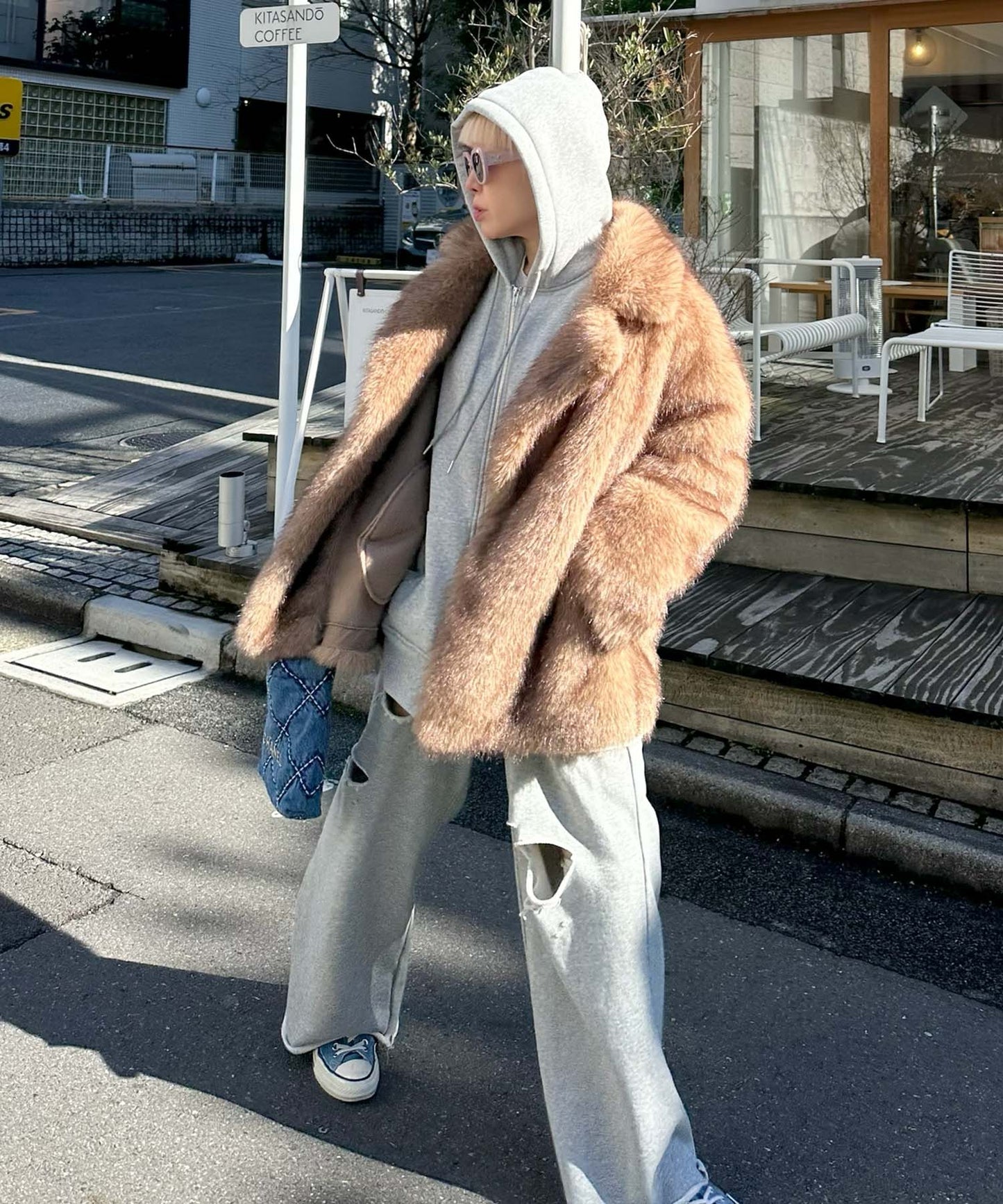 ダメージスウェパンとフレアスカートのセット【グレー】