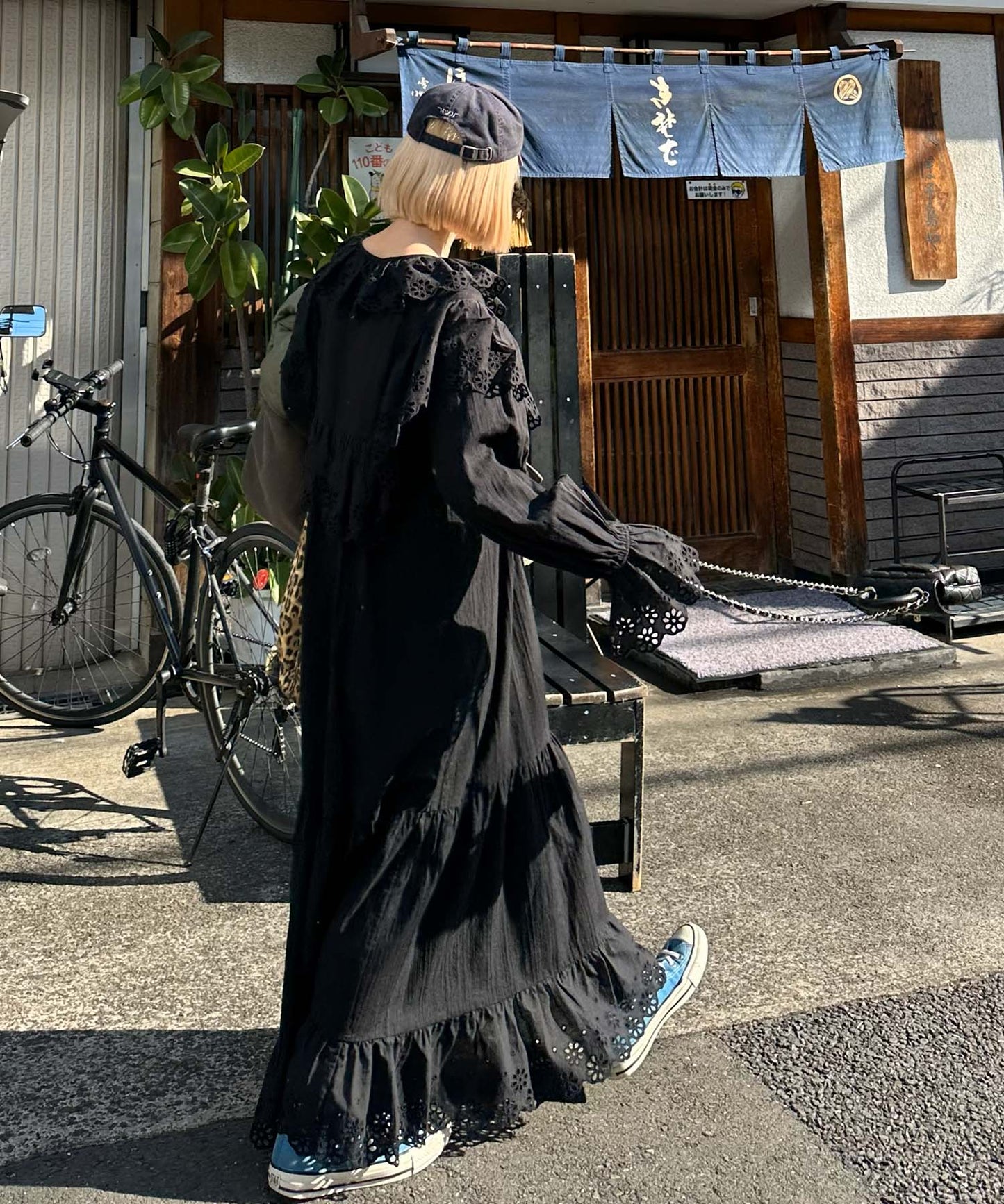 レースどっさりワンピ【ブラック】