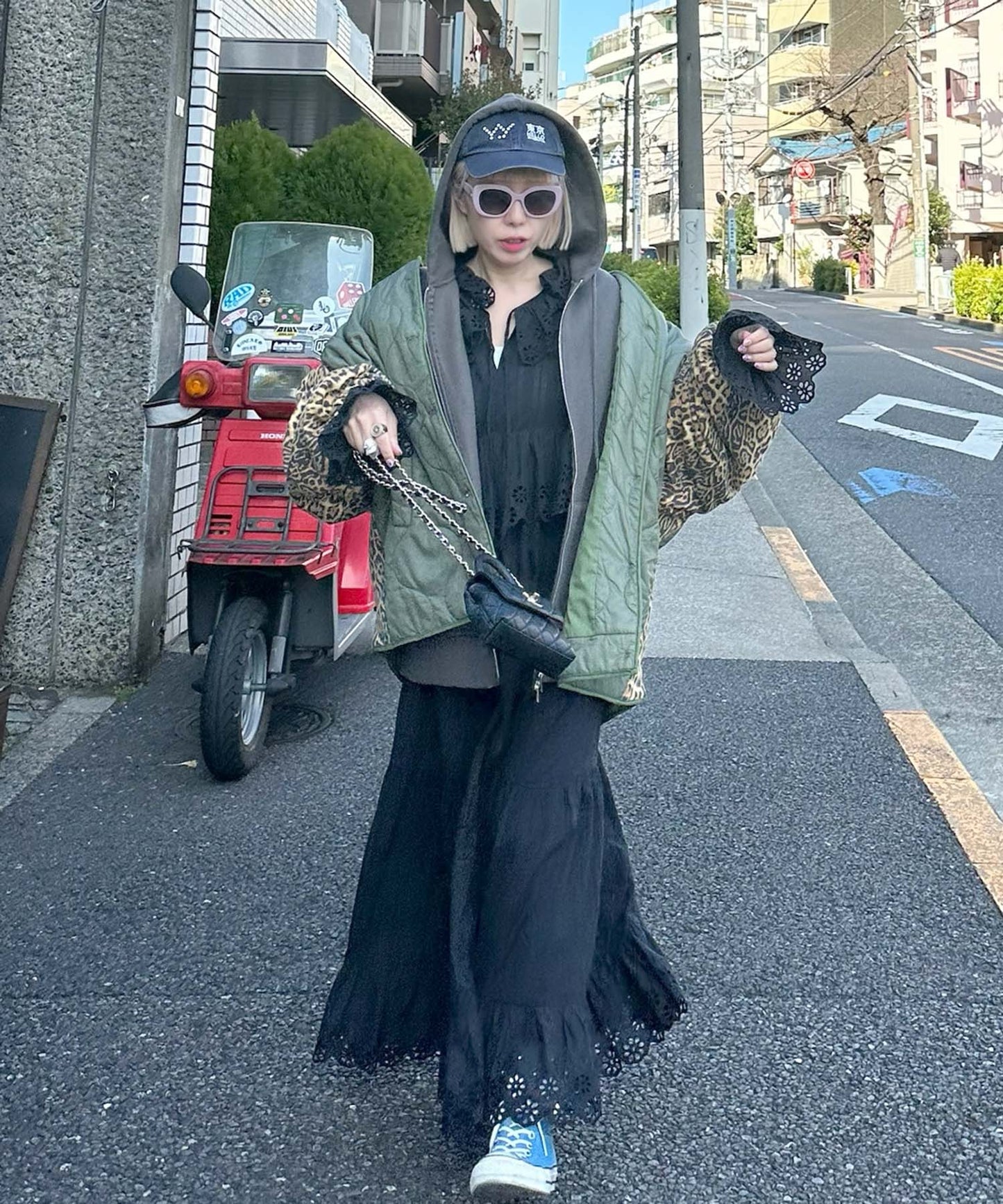 レースどっさりワンピ【ブラック】