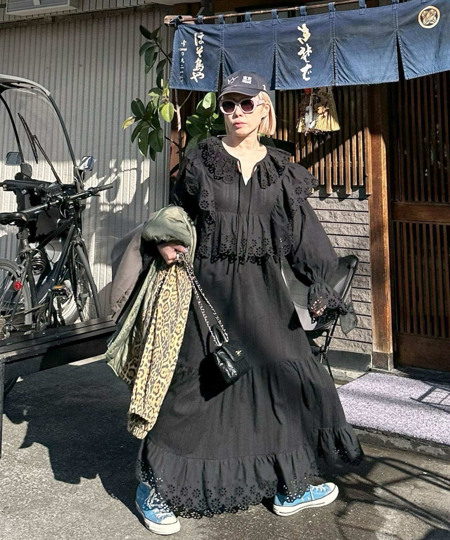 レースどっさりワンピ【ブラック】