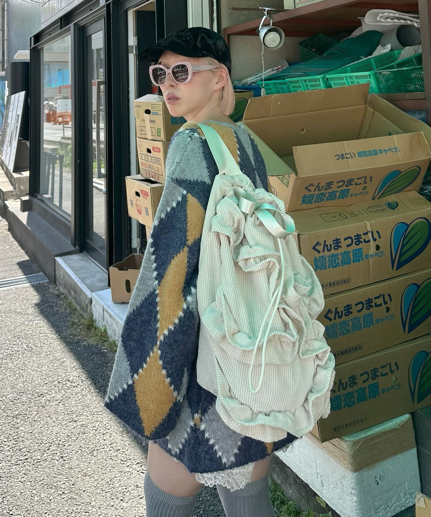 【Alley Tokyo × Casselini】リボン３コキャップ【ブラック系その他】