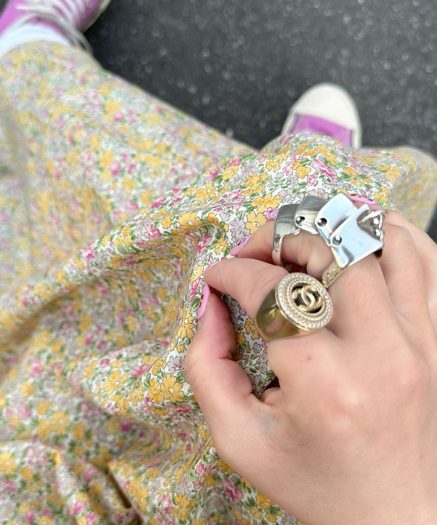 古着っぽワンピ【イエロー】