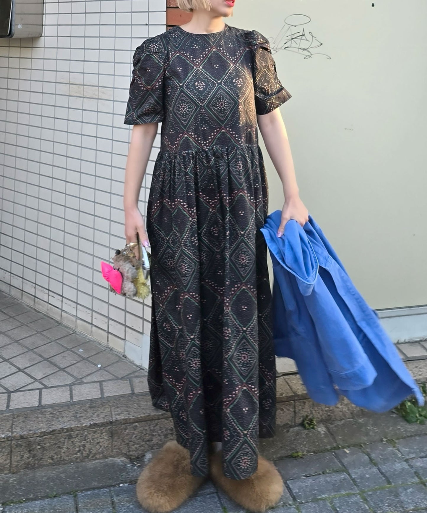 古着っぽワンピ【ブラック系】