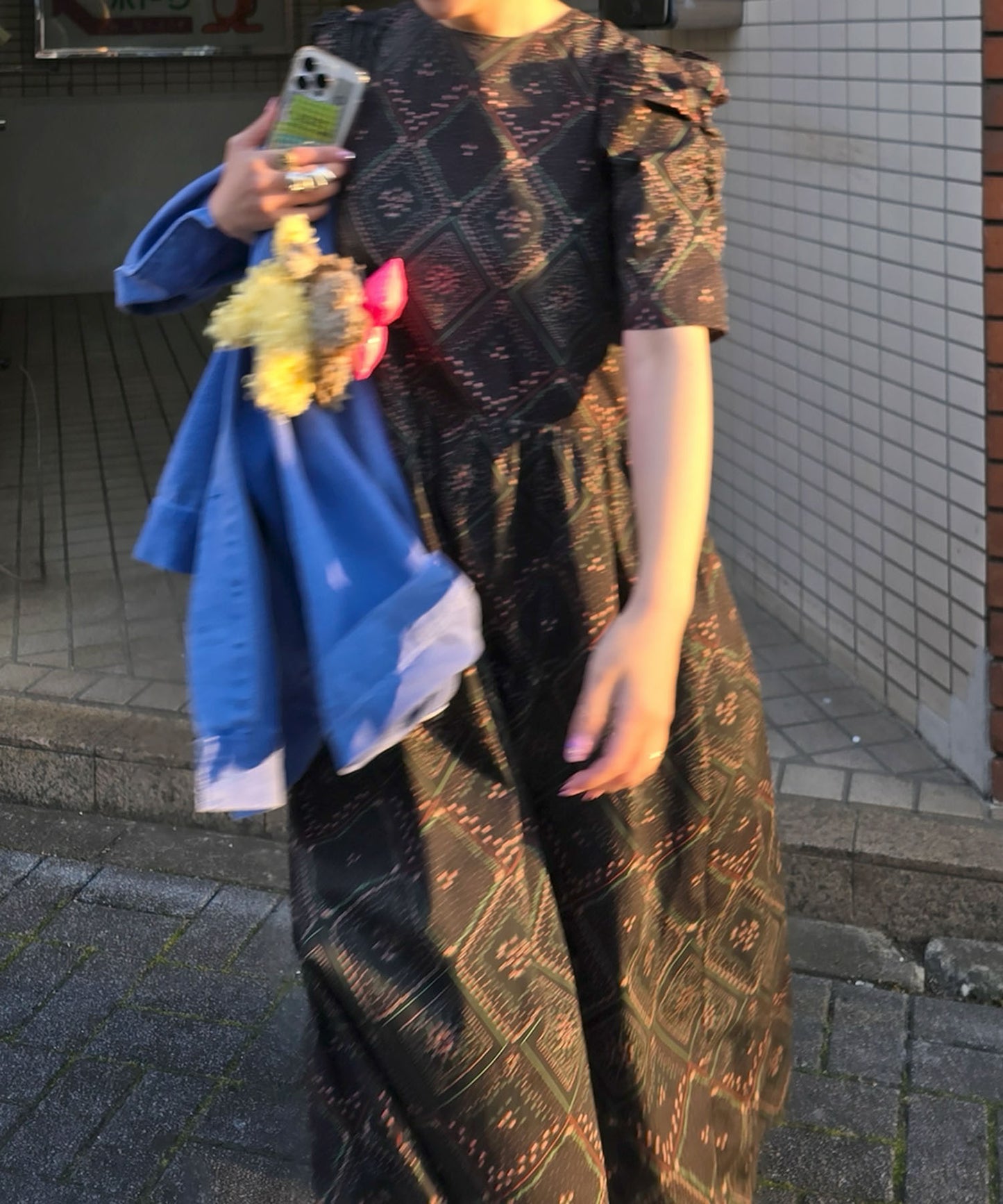 古着っぽワンピ【ブラック系】