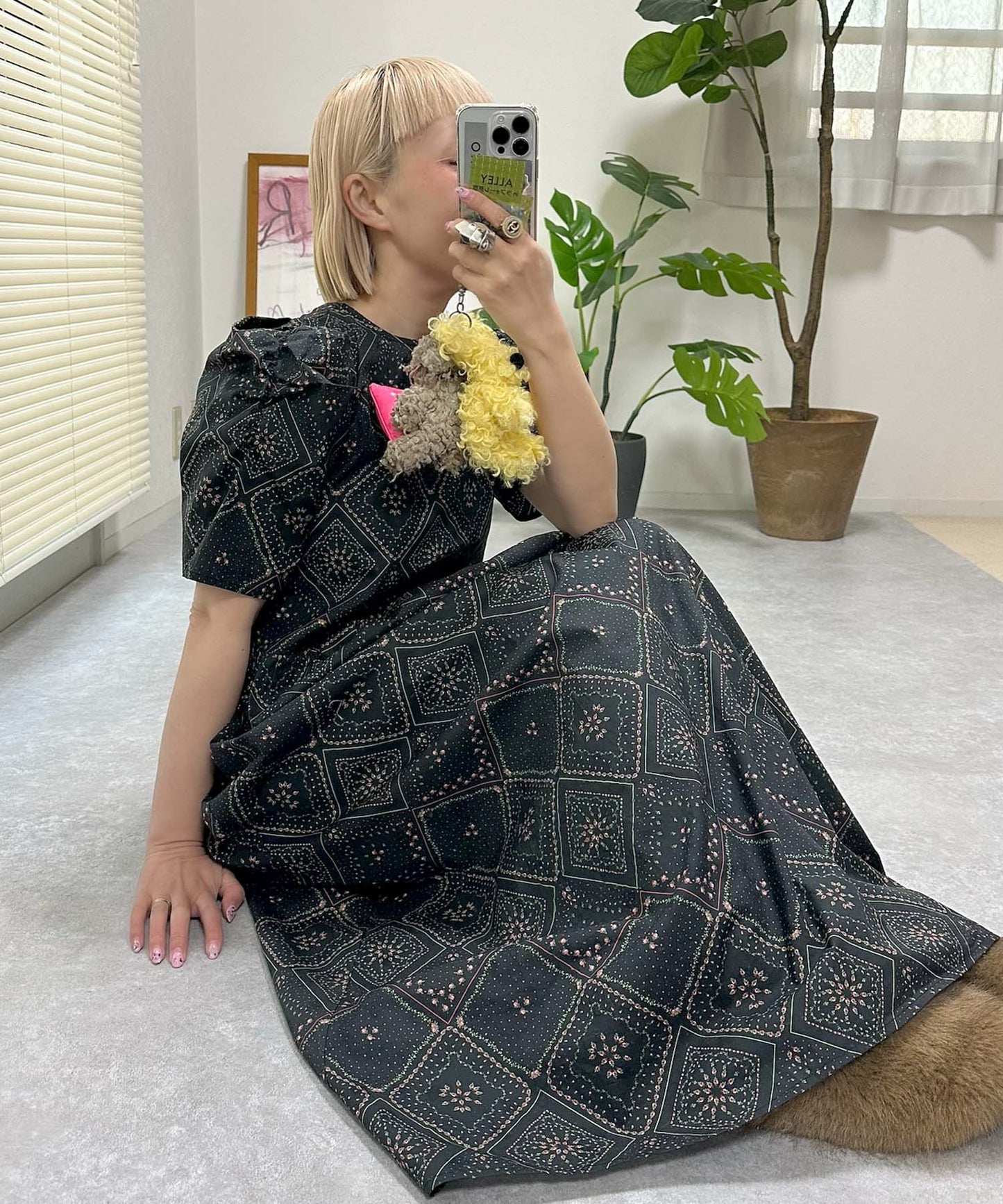 古着っぽワンピ【ブラック系】