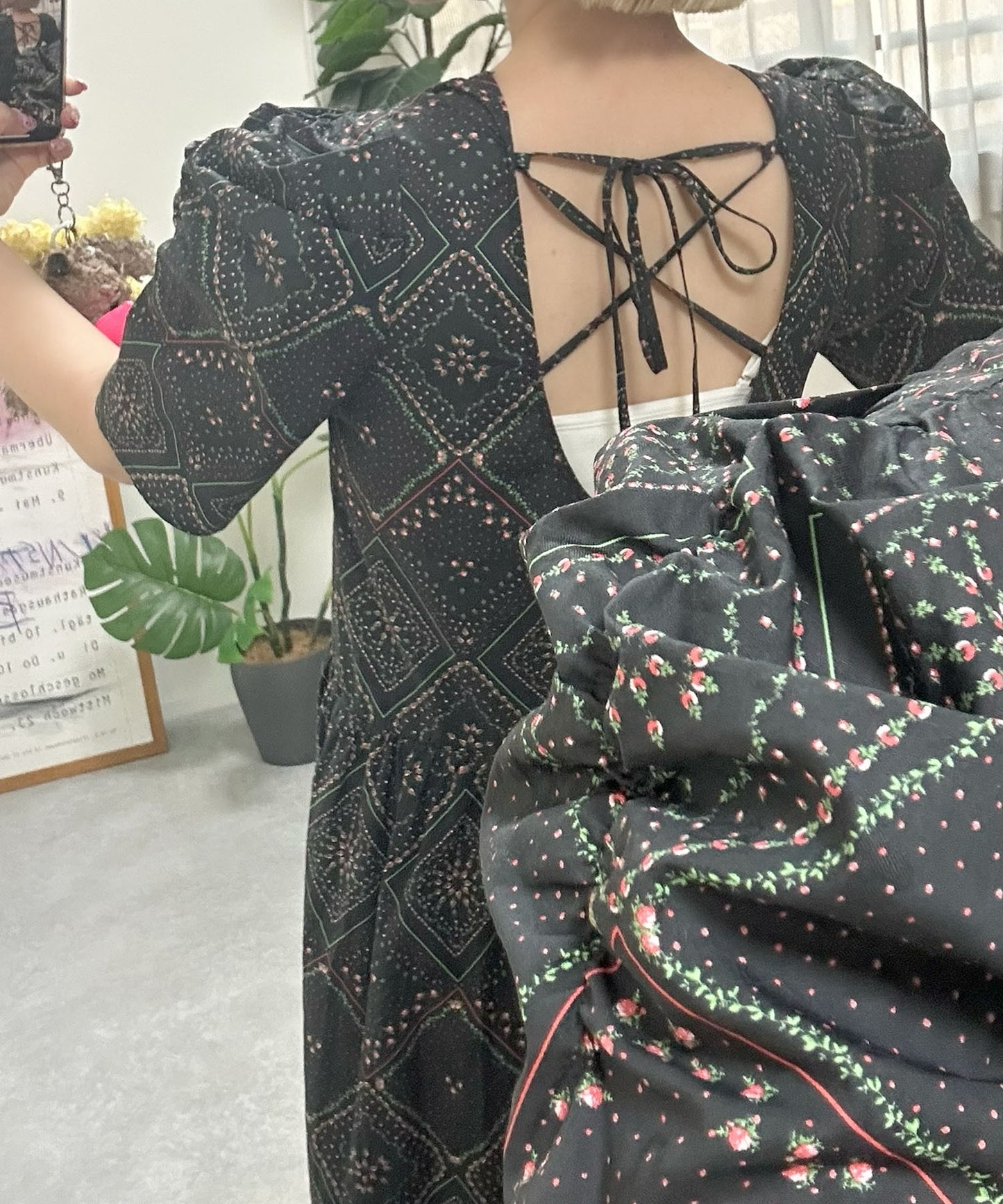 古着っぽワンピ【ブラック系】