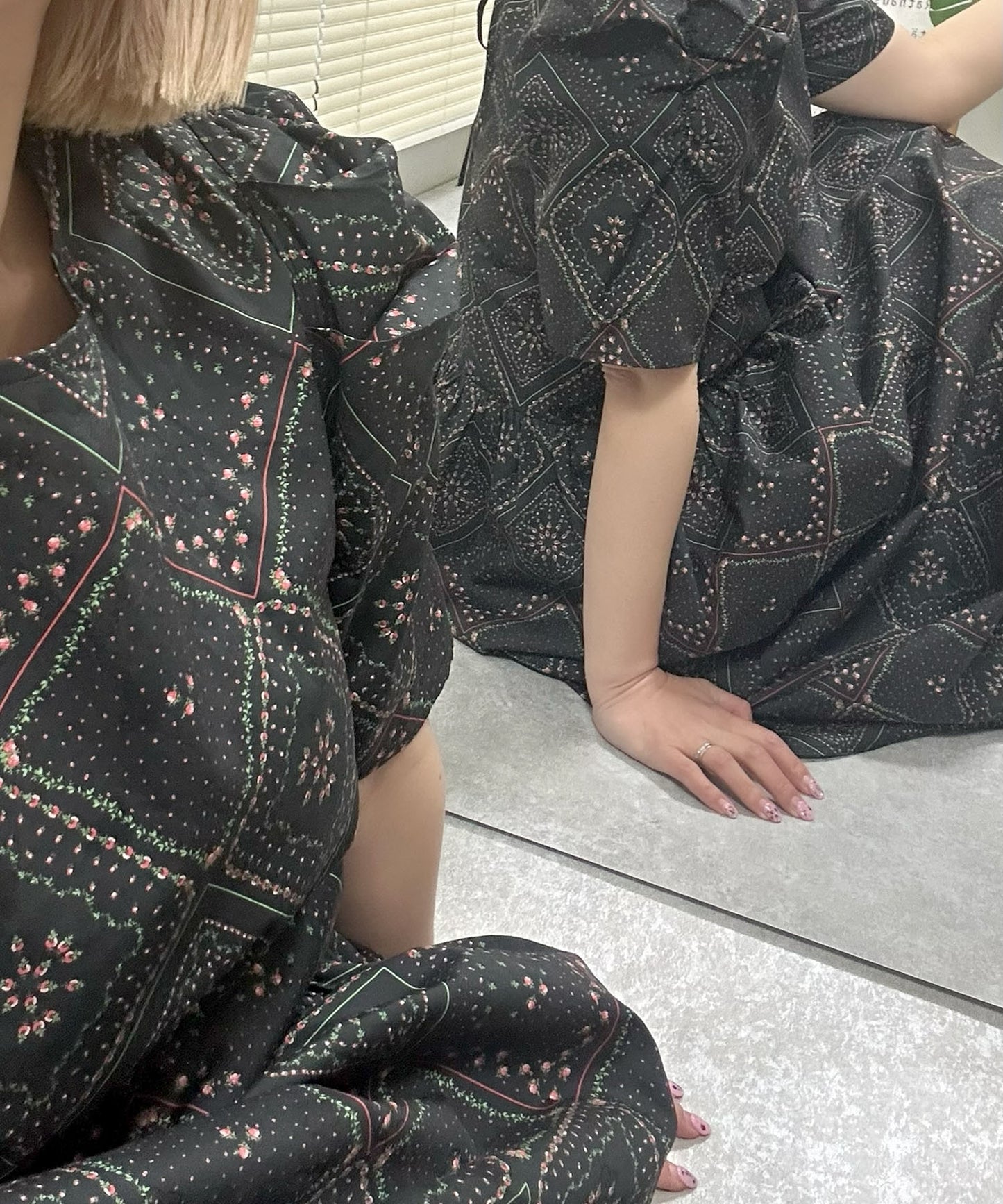 古着っぽワンピ【ブラック系】