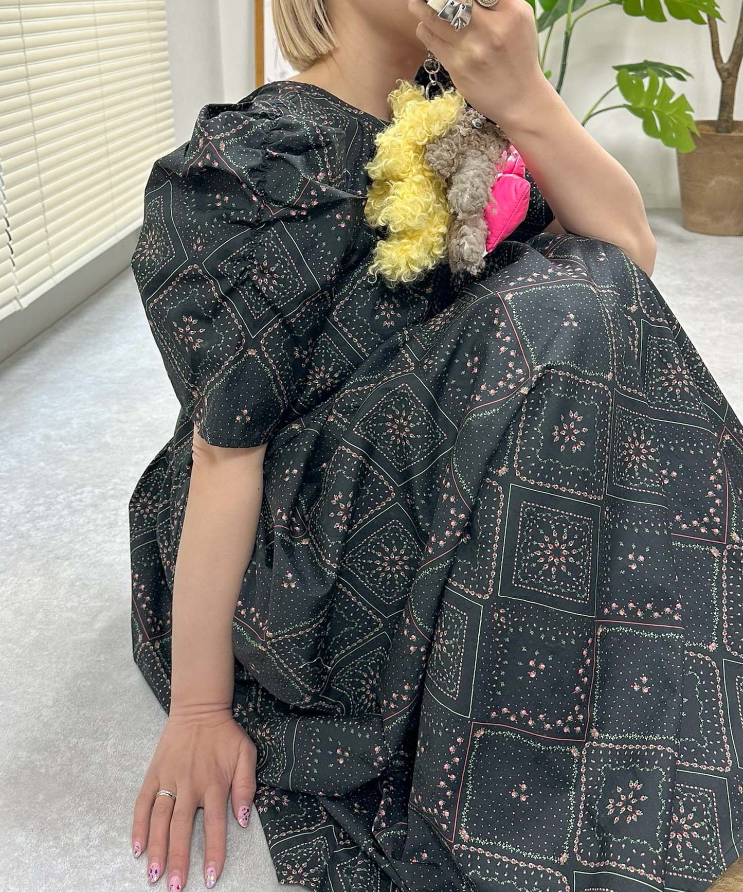 古着っぽワンピ【ブラック系】