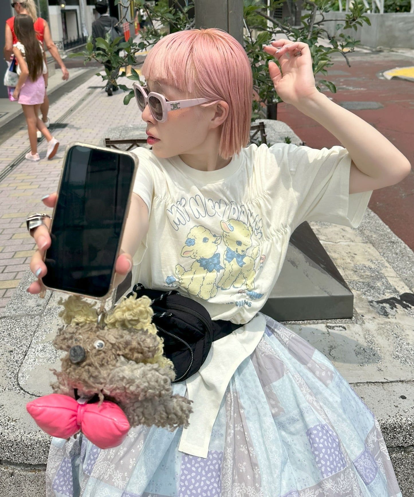 ロンパース風子ヤギシャーリングT【オフホワイト】