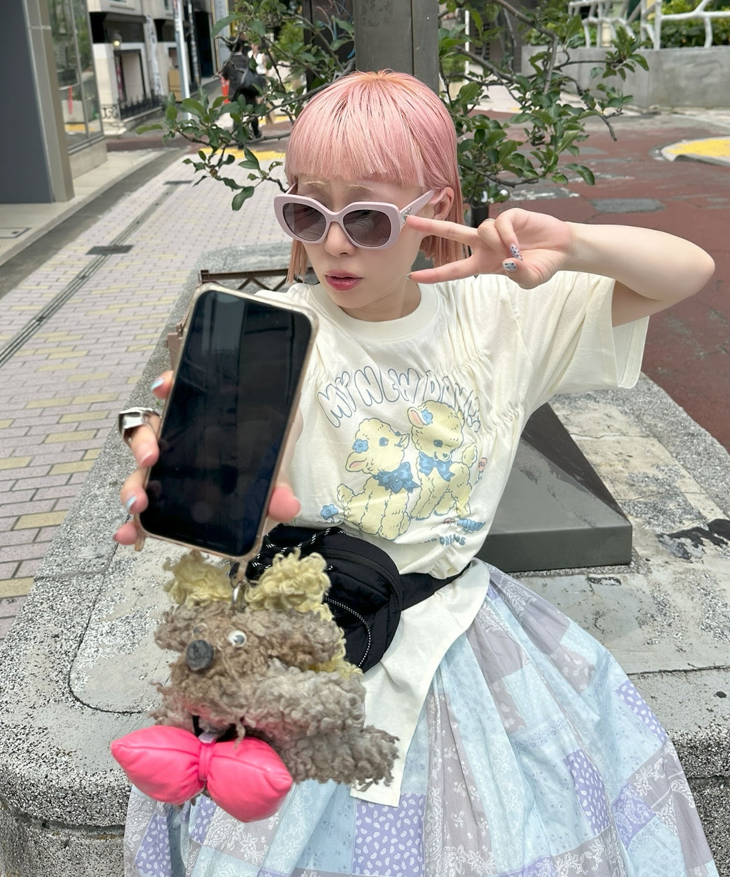 ロンパース風子ヤギシャーリングT【オフホワイト】
