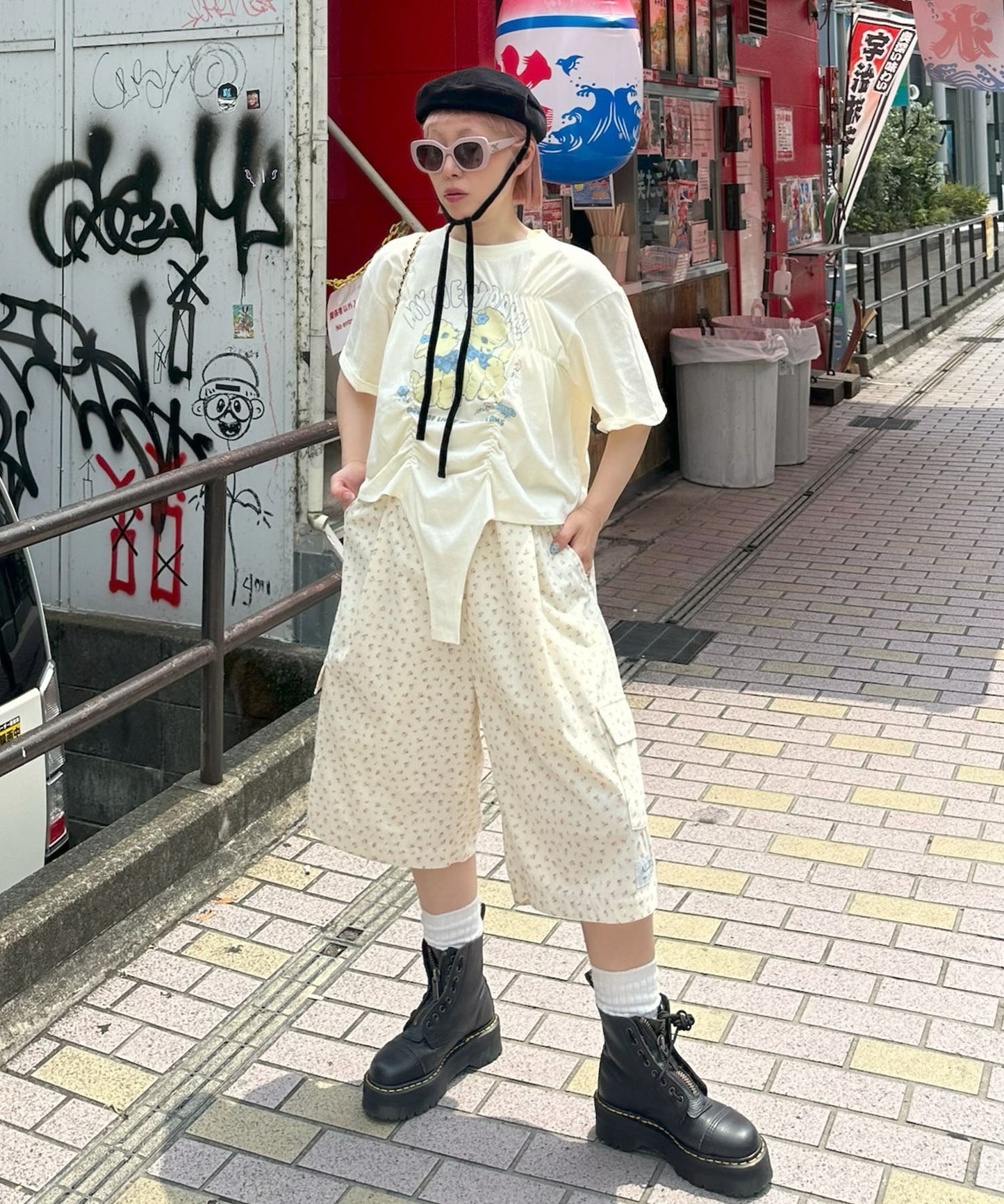 ロンパース風子ヤギシャーリングT【オフホワイト】