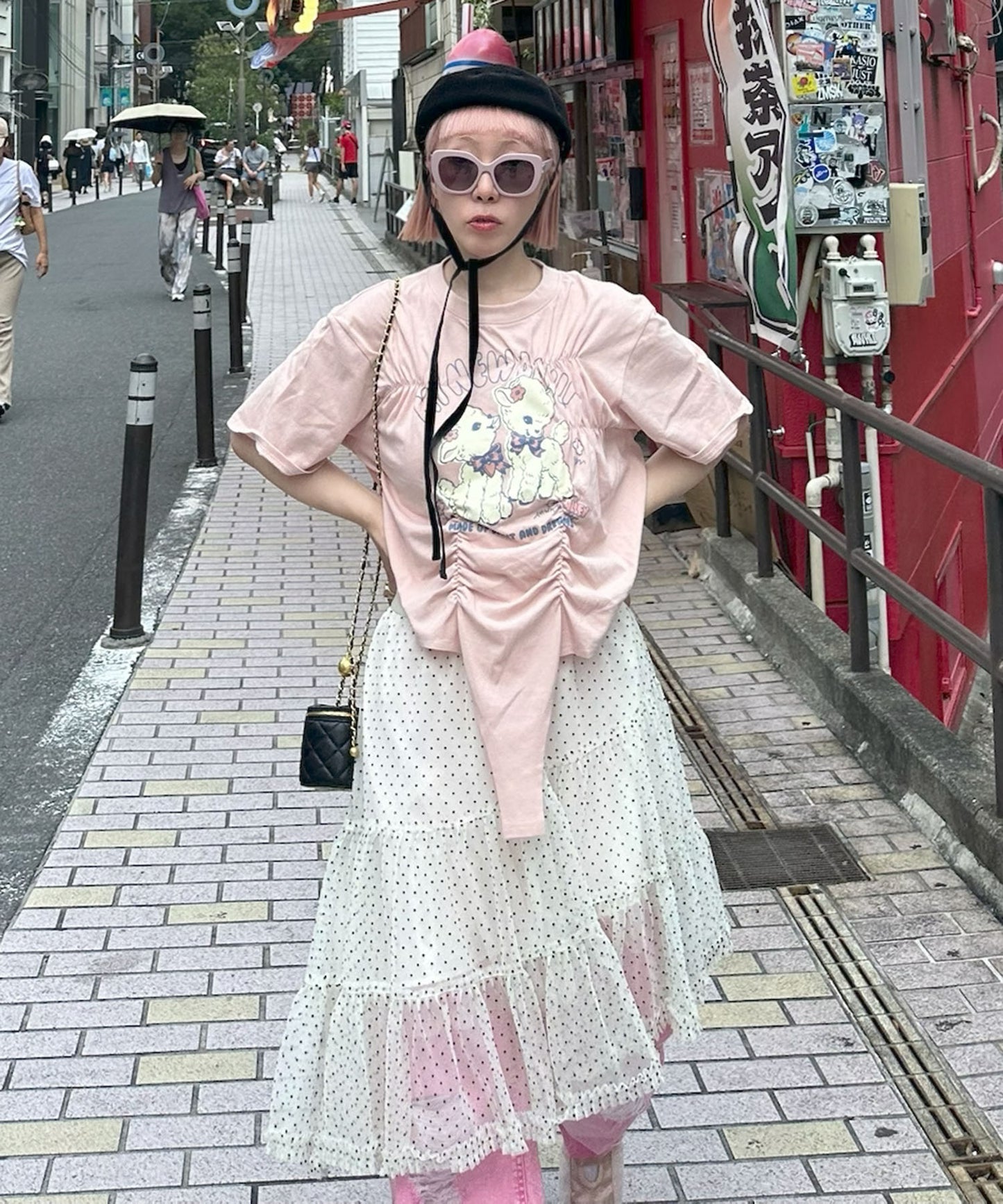 ロンパース風子ヤギシャーリングT【ピンク】