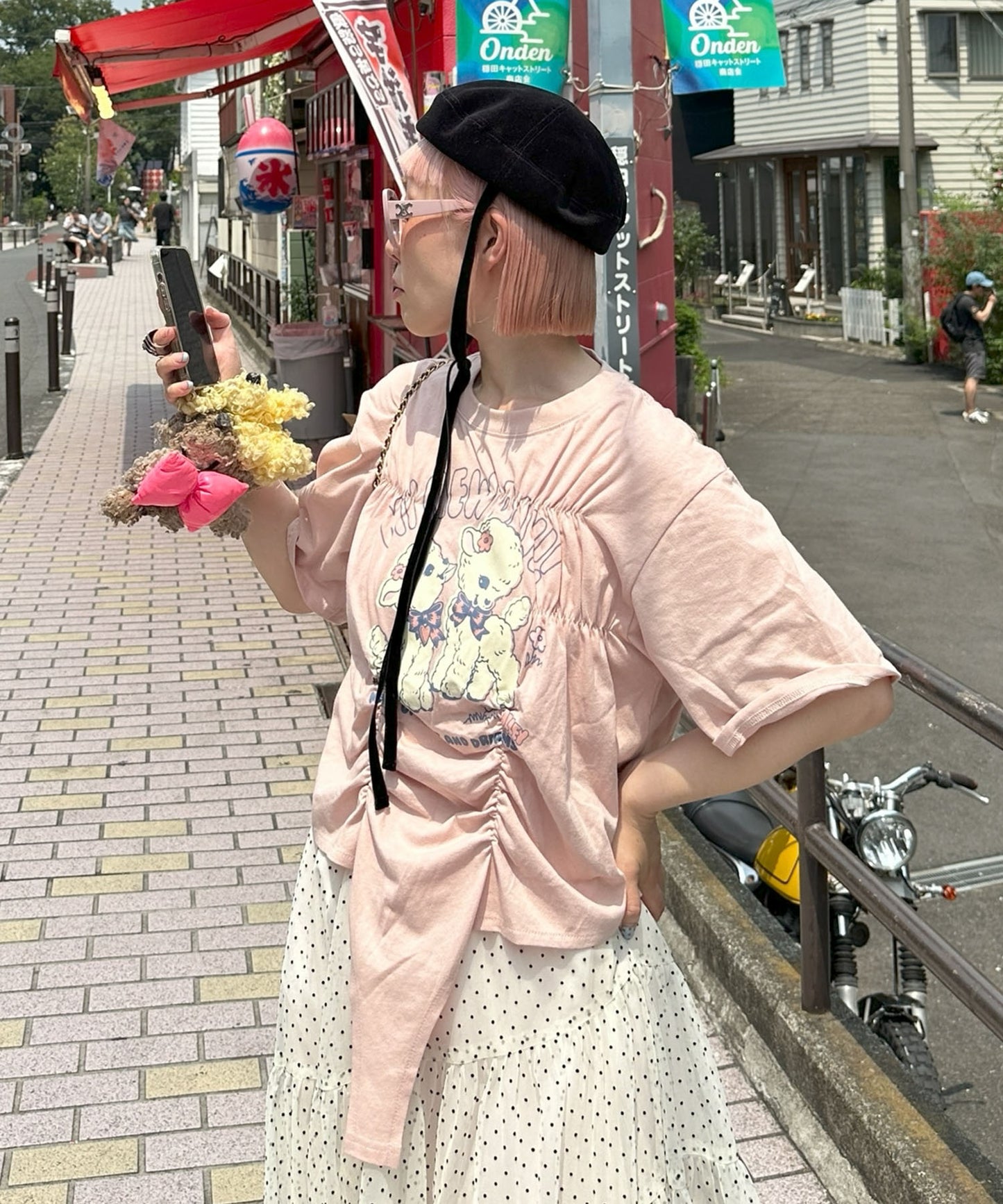 ロンパース風子ヤギシャーリングT【ピンク】