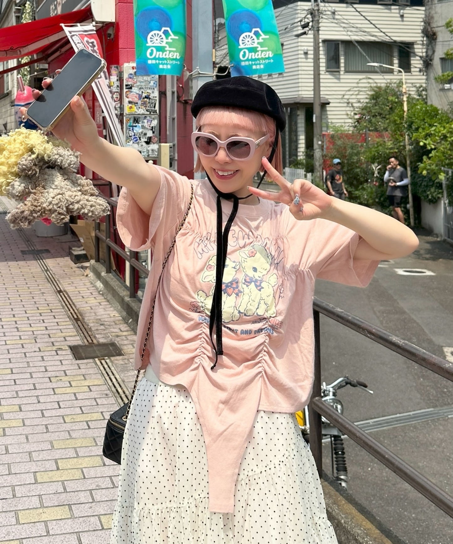 ロンパース風子ヤギシャーリングT【ピンク】