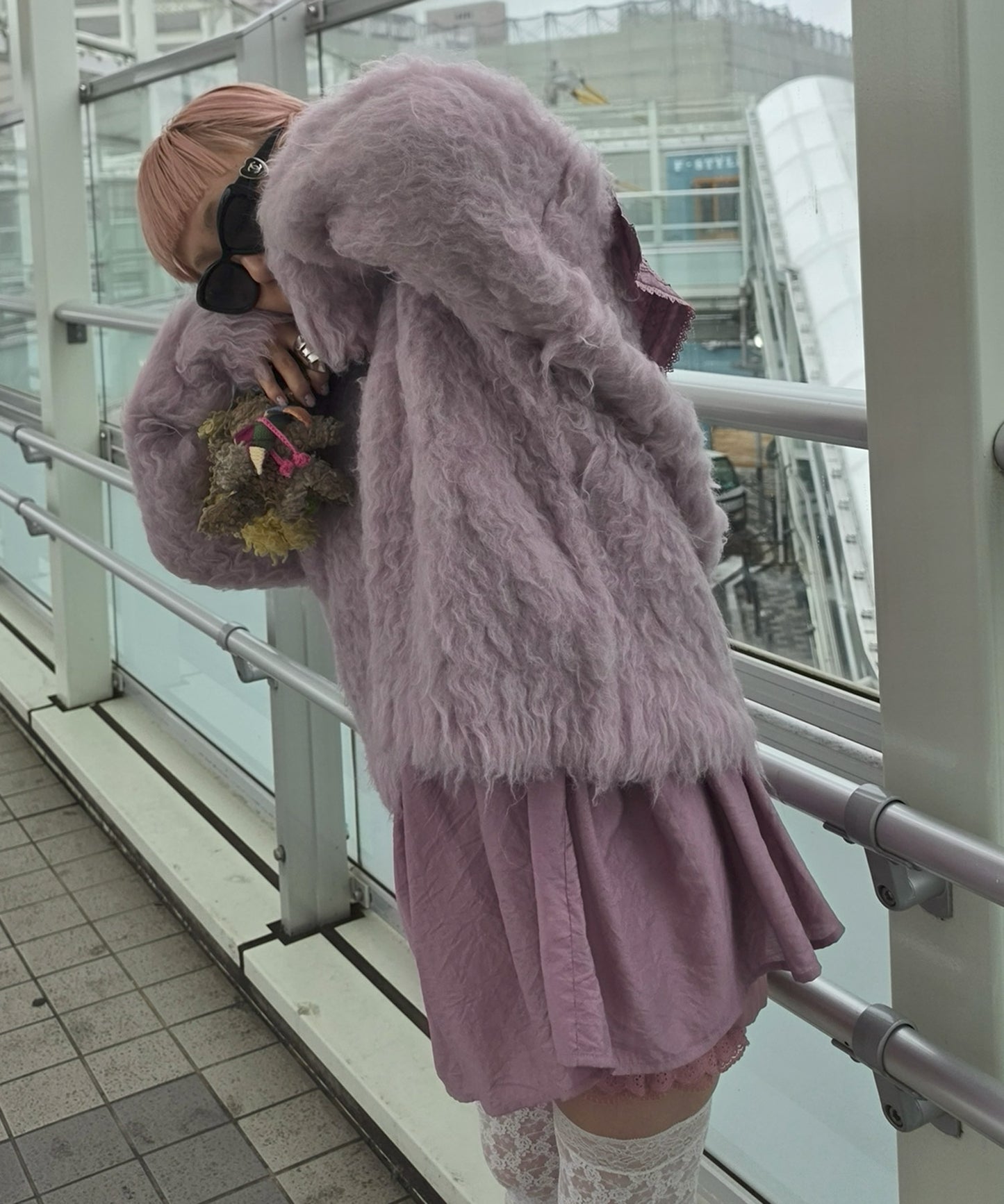 もっさもさ過ぎるカーデ【ラベンダー】