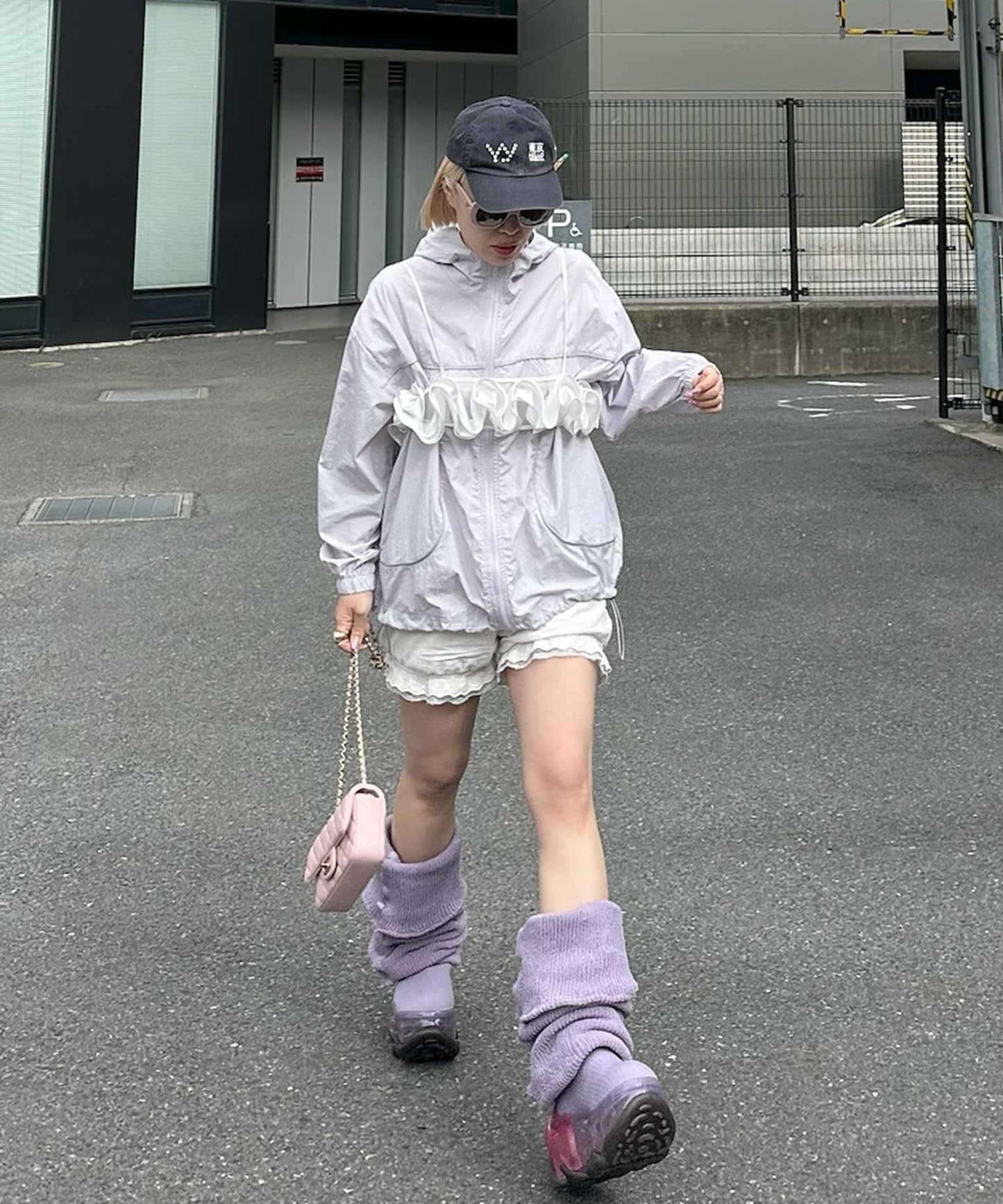 シャカシャカスポーツブルゾン【ラベンダー】