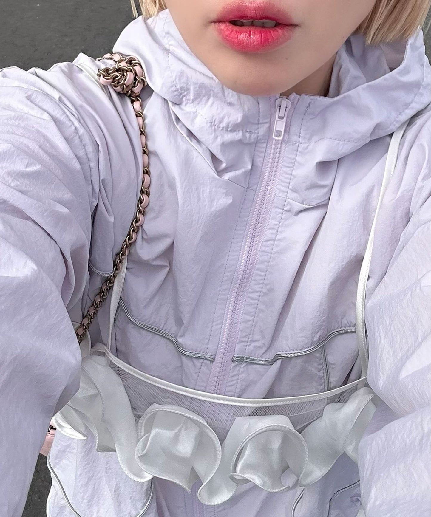 シャカシャカスポーツブルゾン【ラベンダー】